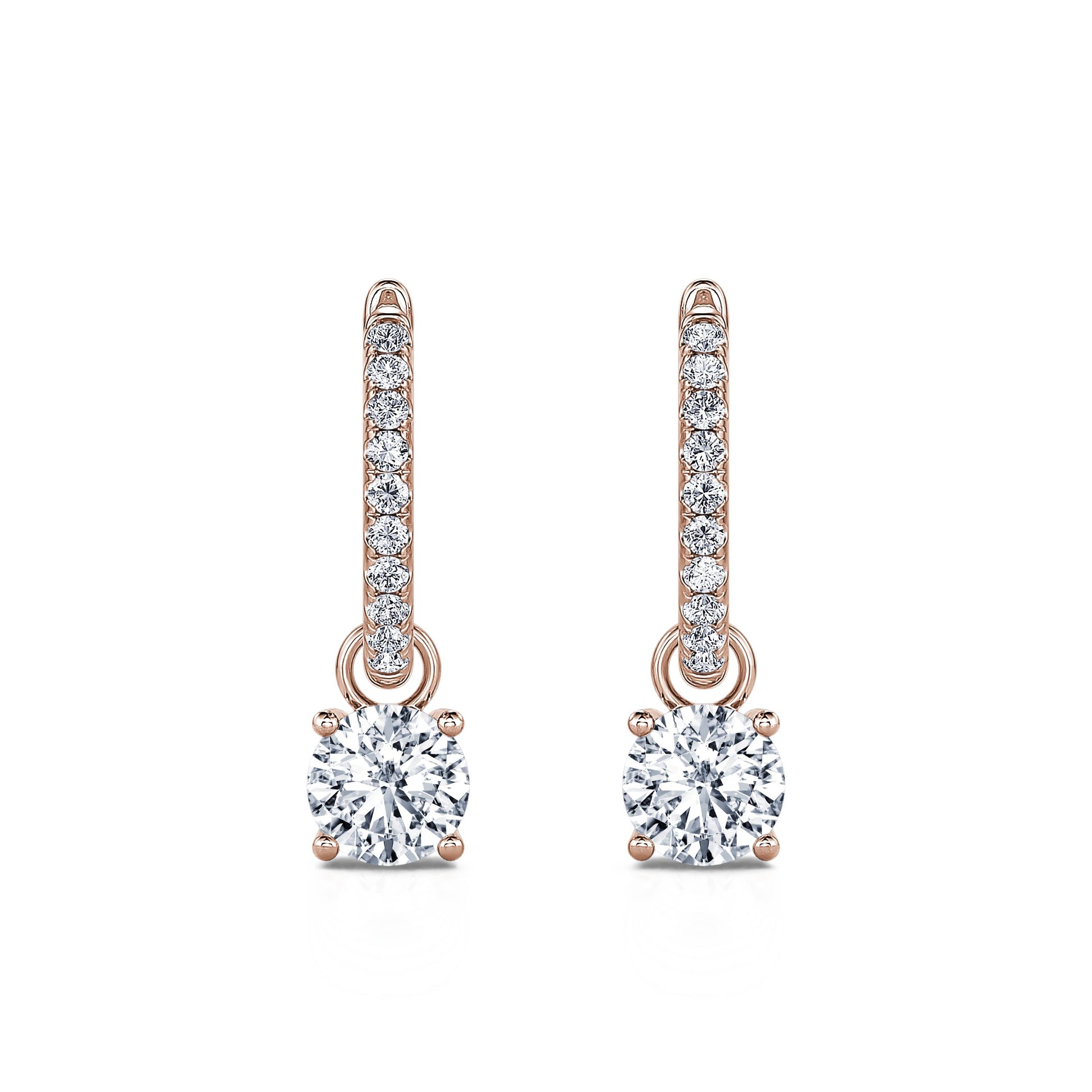 Créoles or rose et diamant de synthèse Tara Lab 1