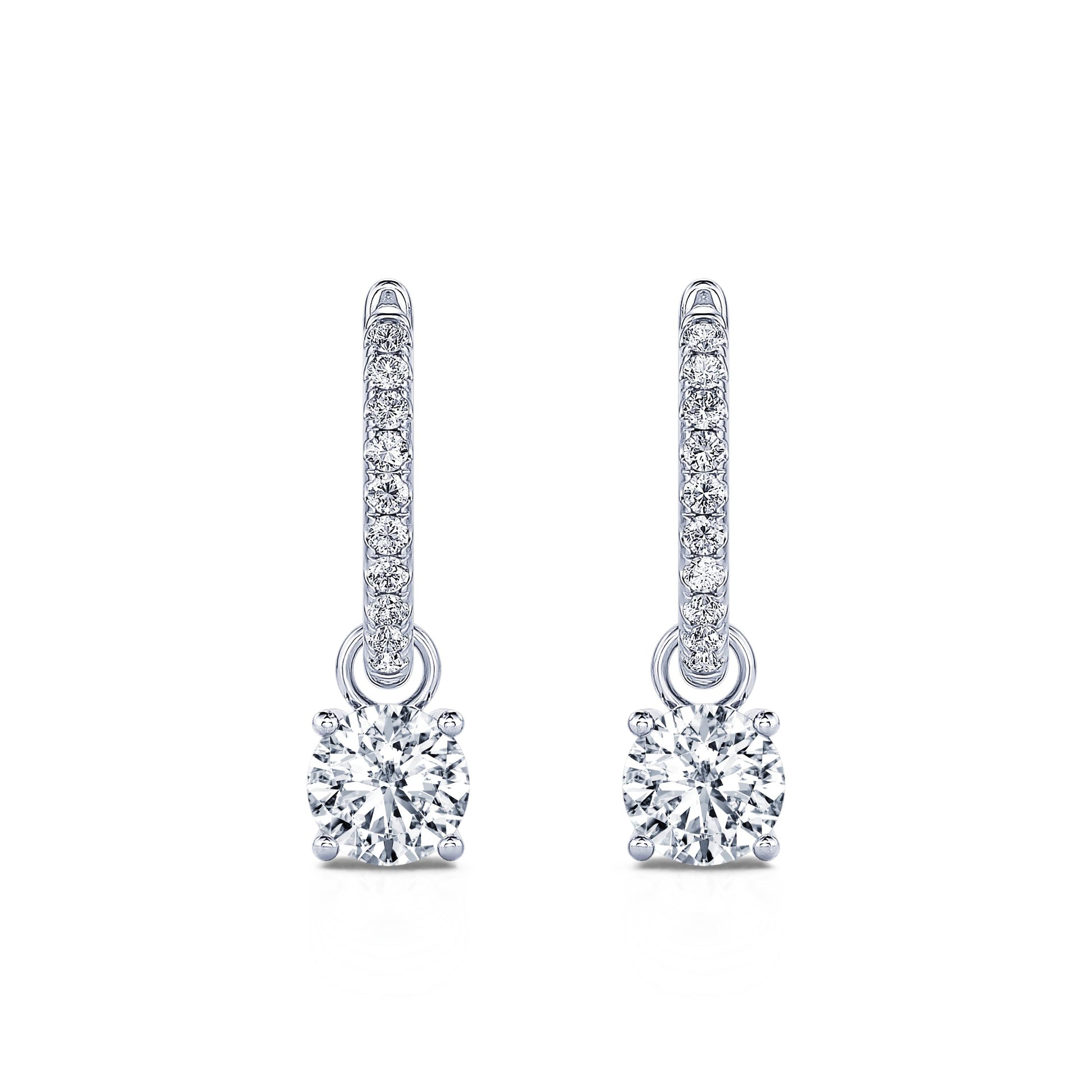 Créoles or blanc et diamant de synthèse Prix Tara Lab 1