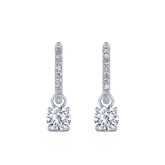 Tara Lab&nbsp;-&nbsp;Créoles or blanc et diamant de synthèse Prix #1
