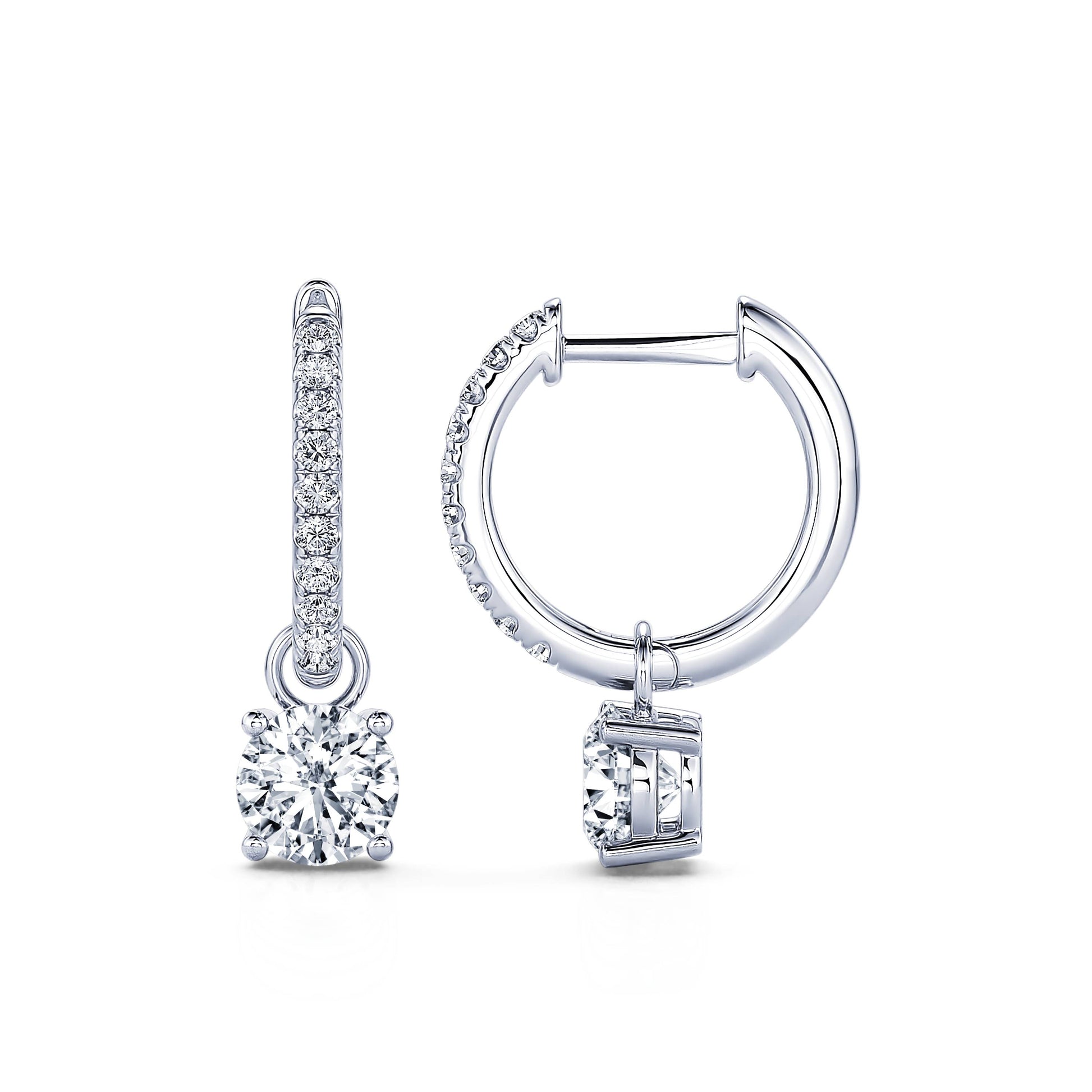 Créoles or blanc et diamant de synthèse Prix Tara Lab 3