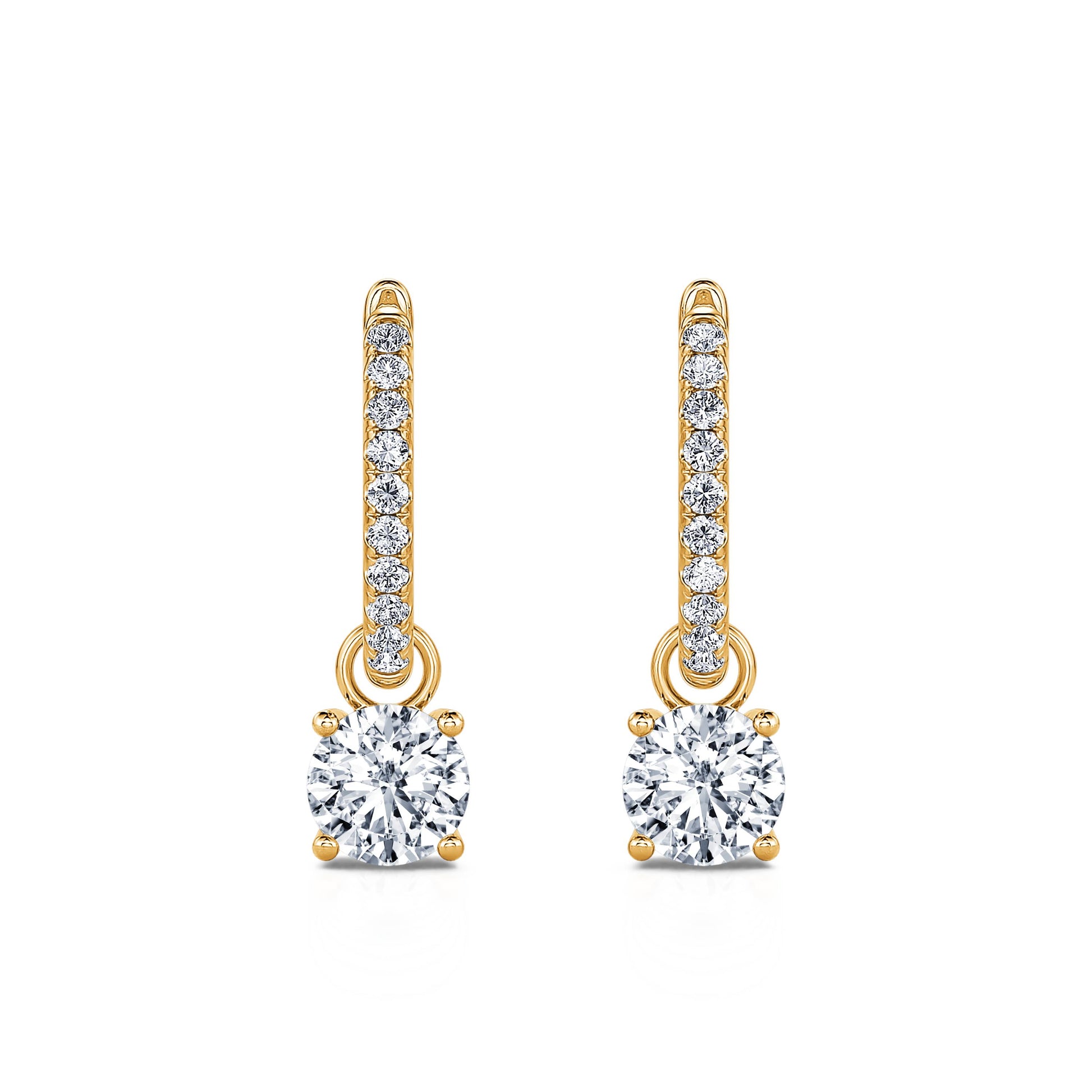 Créoles or jaune et diamant de synthèse Tara Lab 1