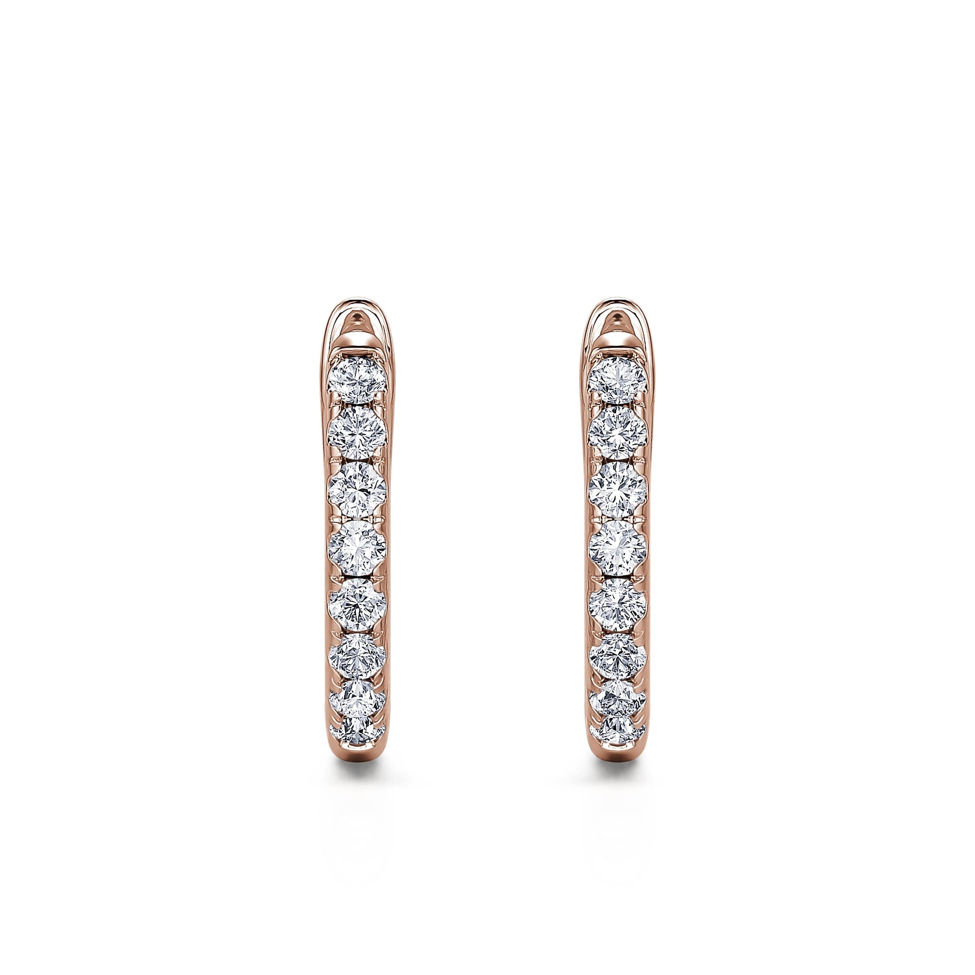 Créoles or rose et diamant de synthèse Elia Lab 1