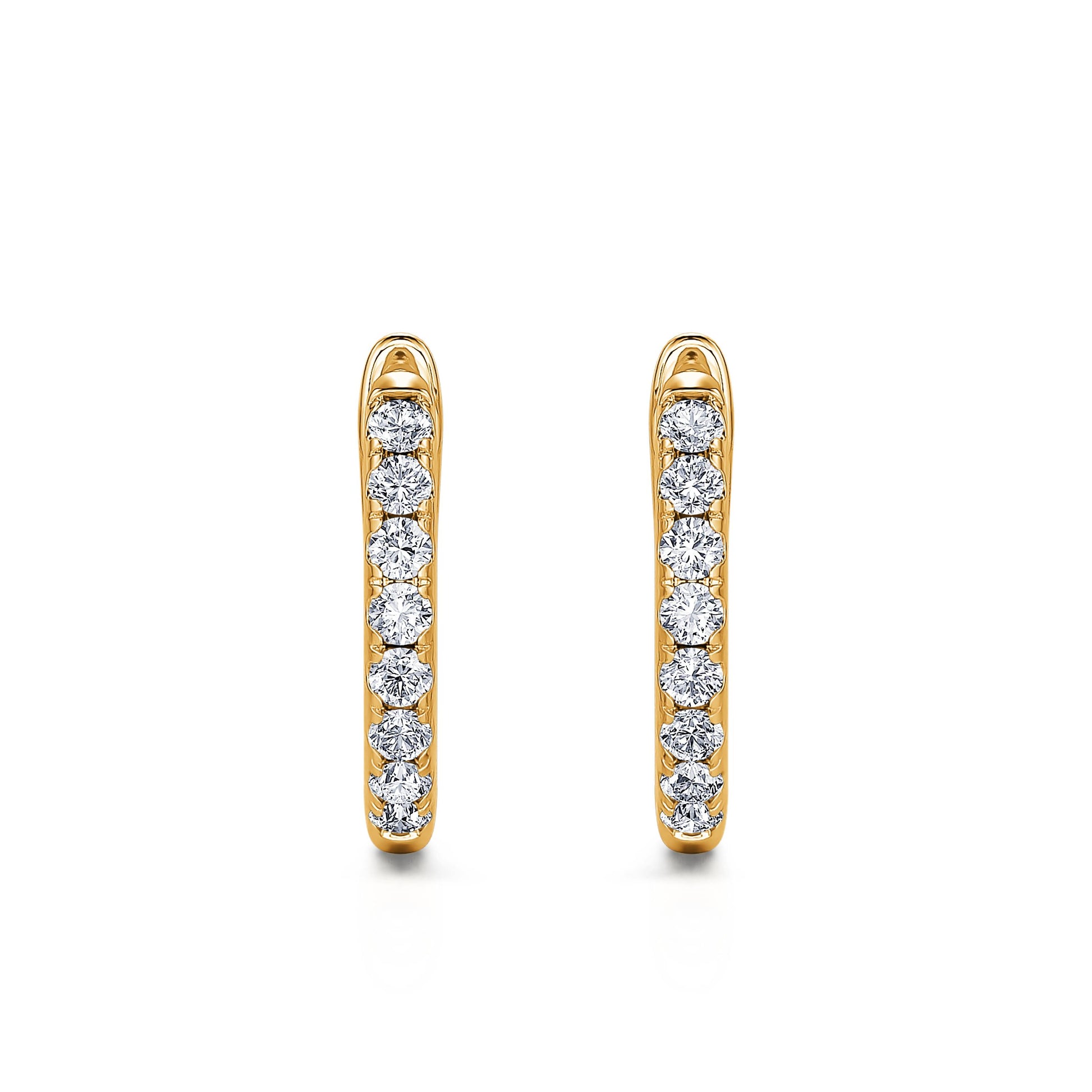 Créoles or jaune et diamant de synthèse Elia Lab 1
