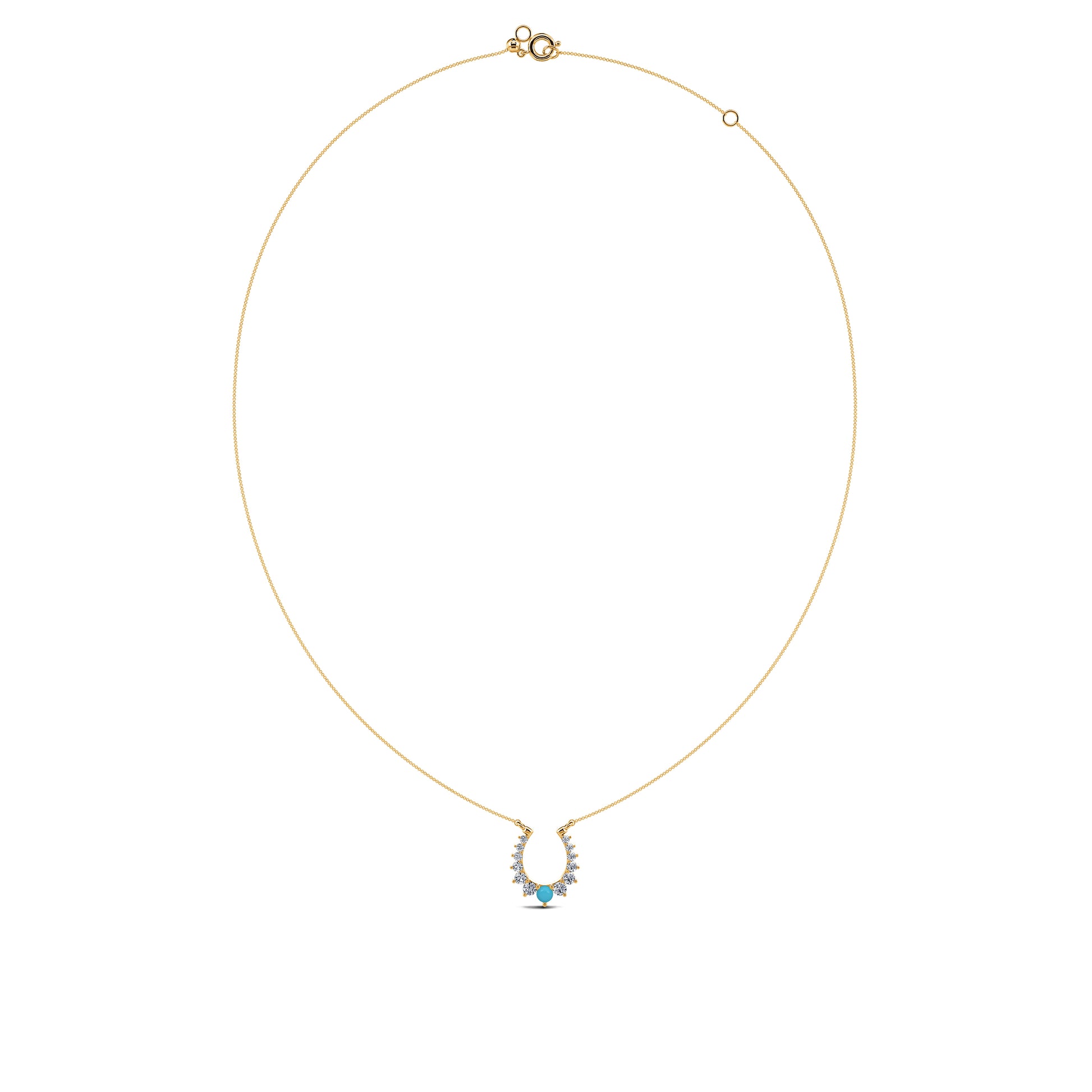 Collier encre or jaune diamant et turquoise Maria 3