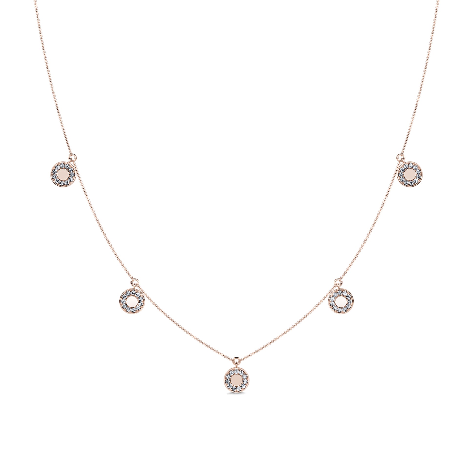 Collier or rose et diamant  Lia 2