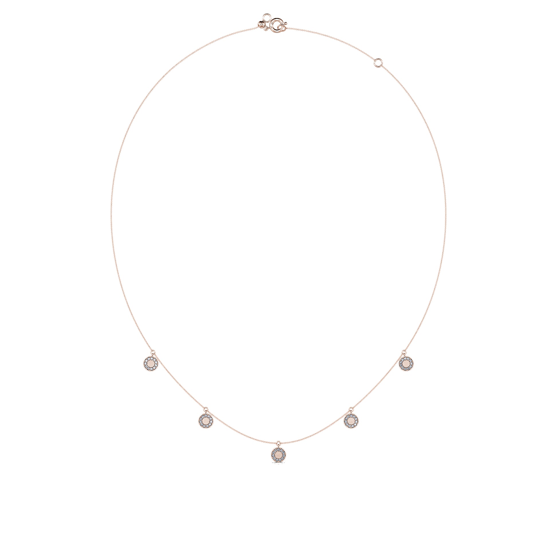 Collier or rose et diamant  Lia 3