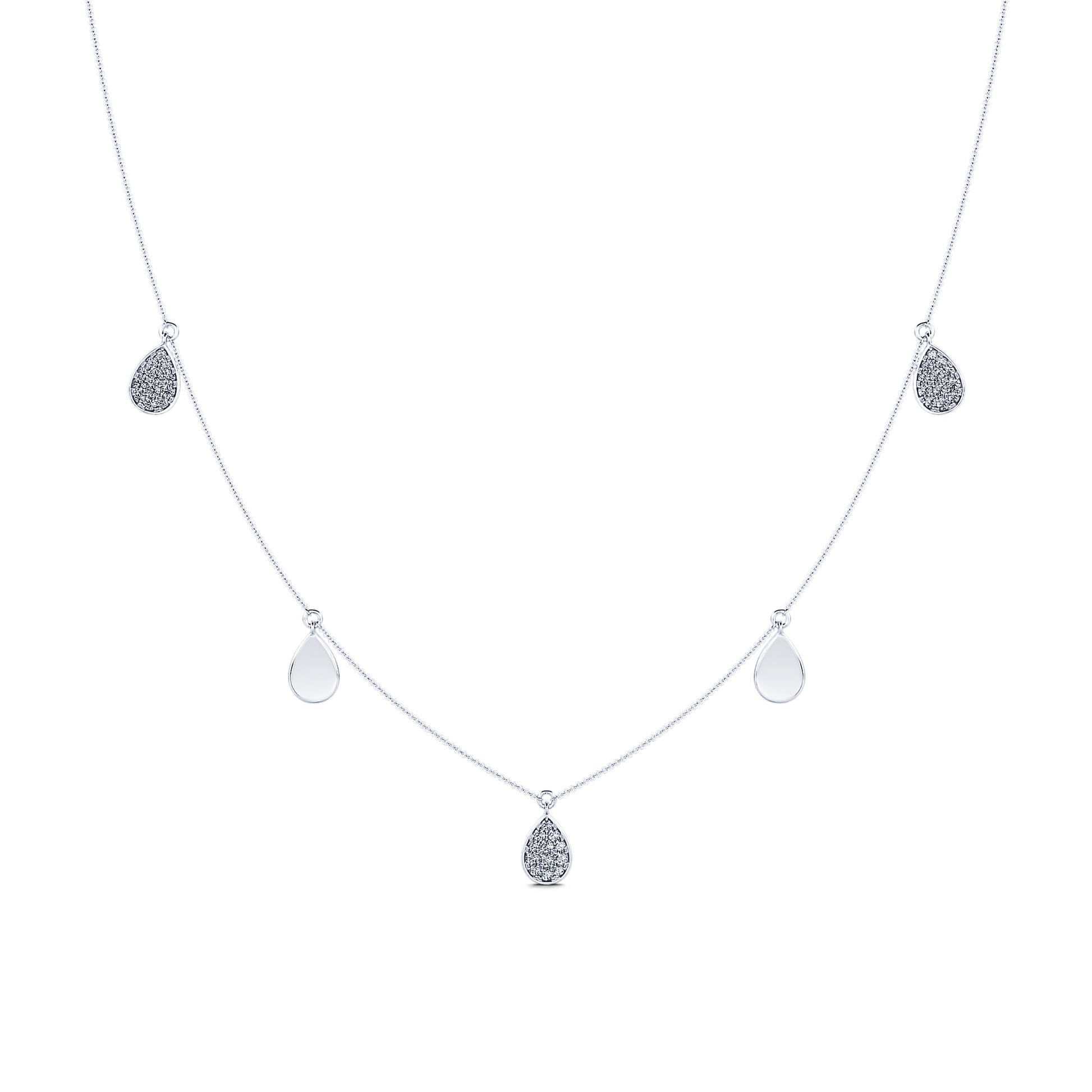 Collier or blanc multi pendantifs Alma 2