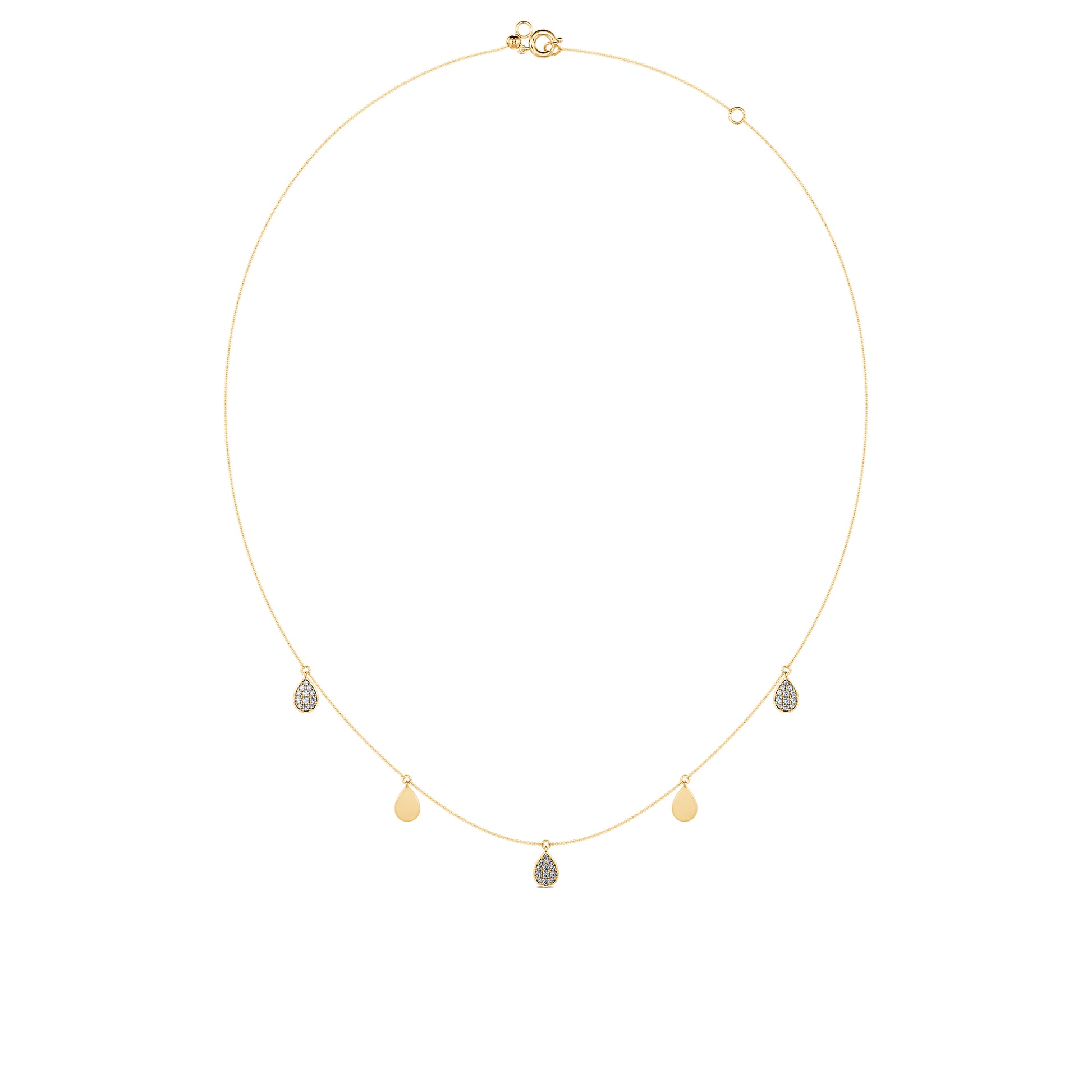 Collier or jaune multi pendantifs Alma 3