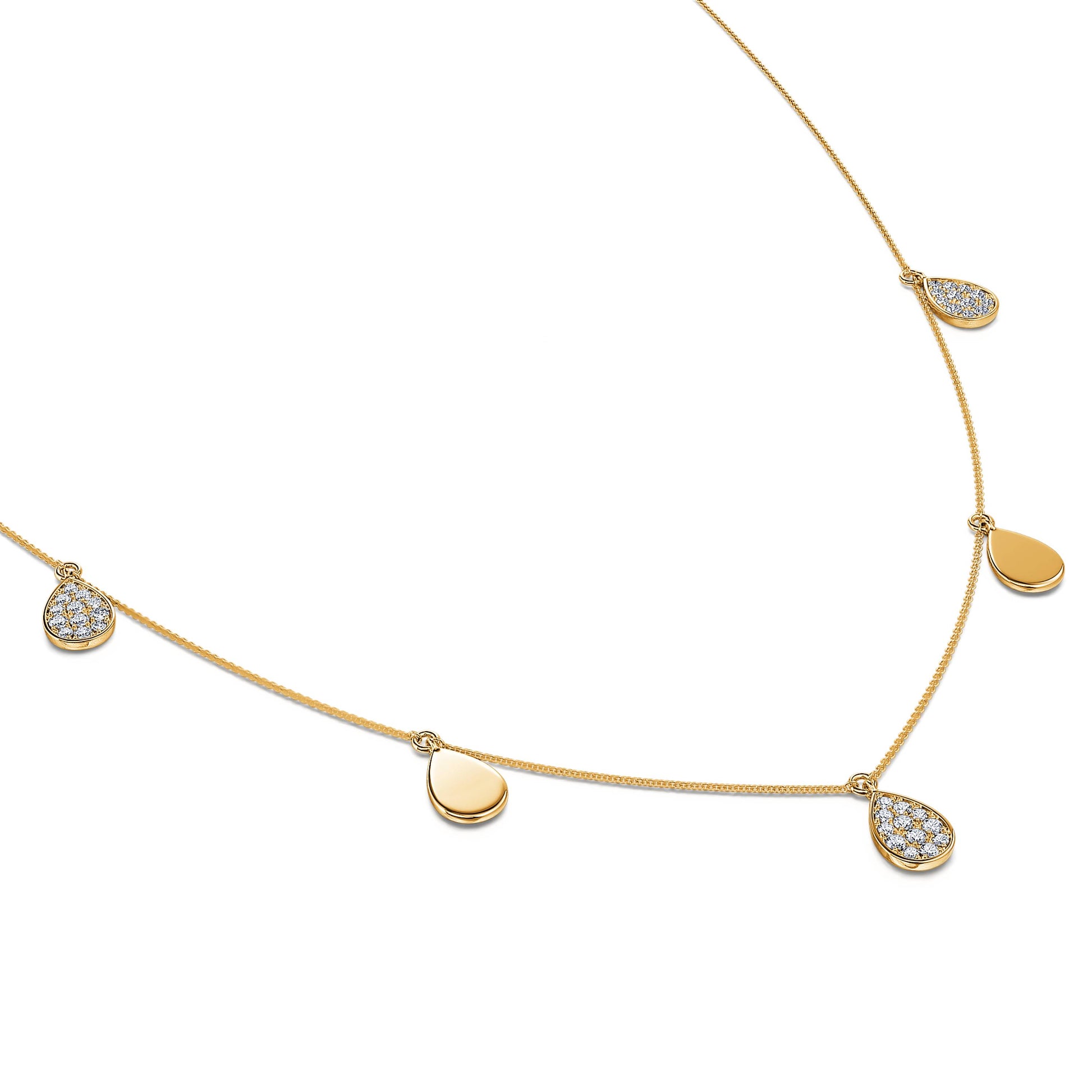 Collier or jaune multi pendantifs Alma 1