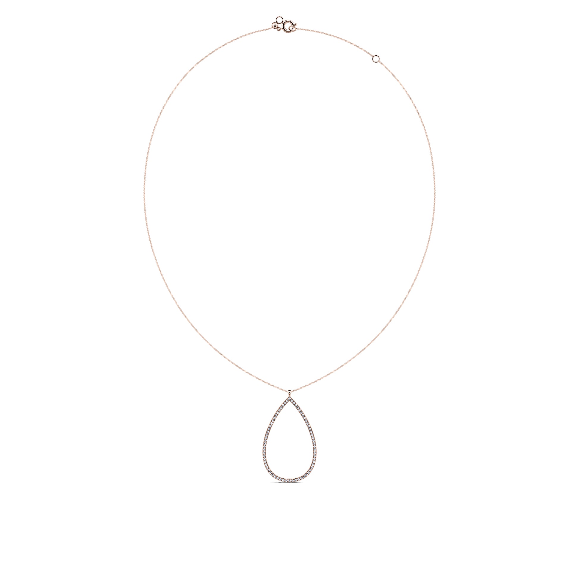 Collier or rose pendentif poire diamants  Loïs 3