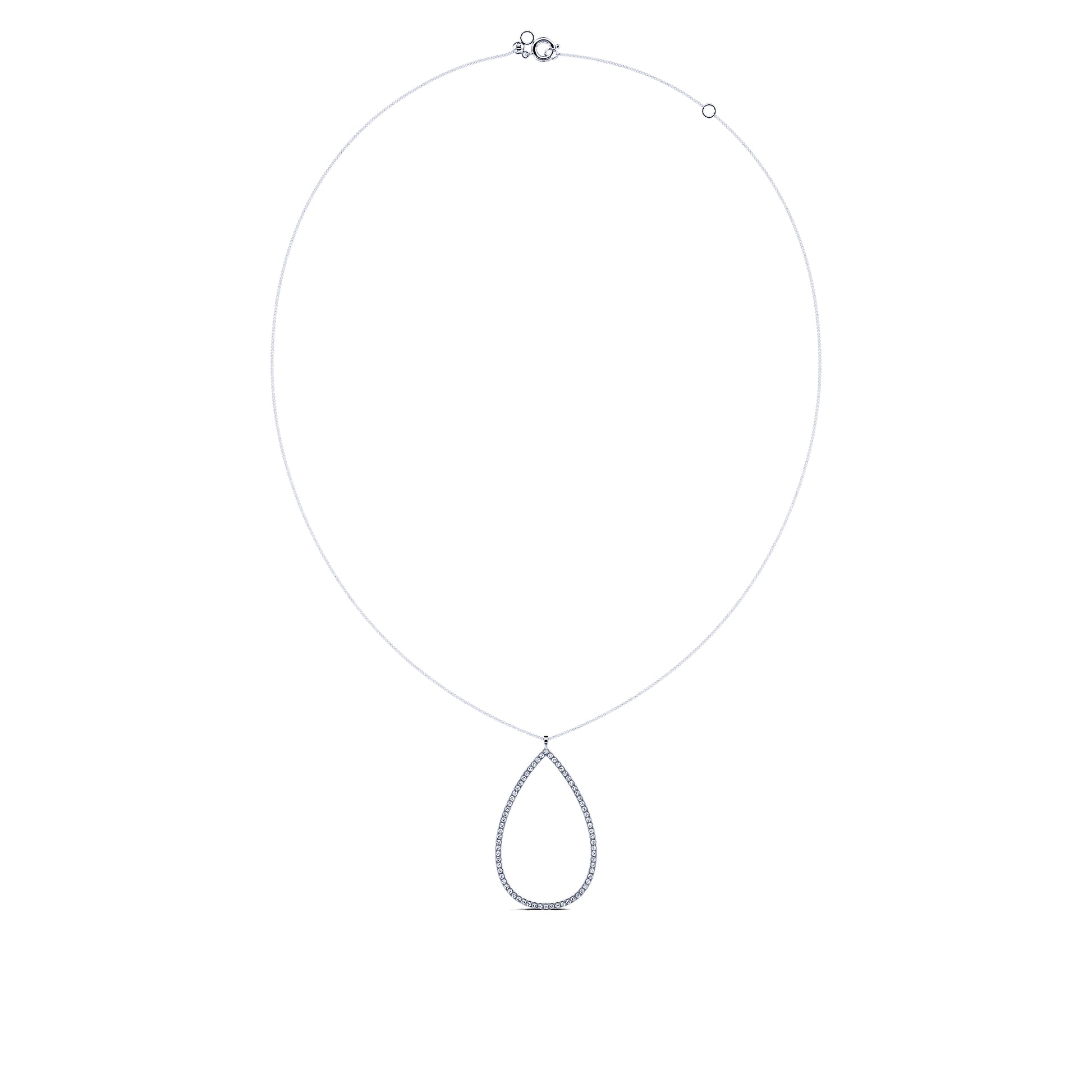 Collier or blanc pendentif poire diamants  Loïs 3