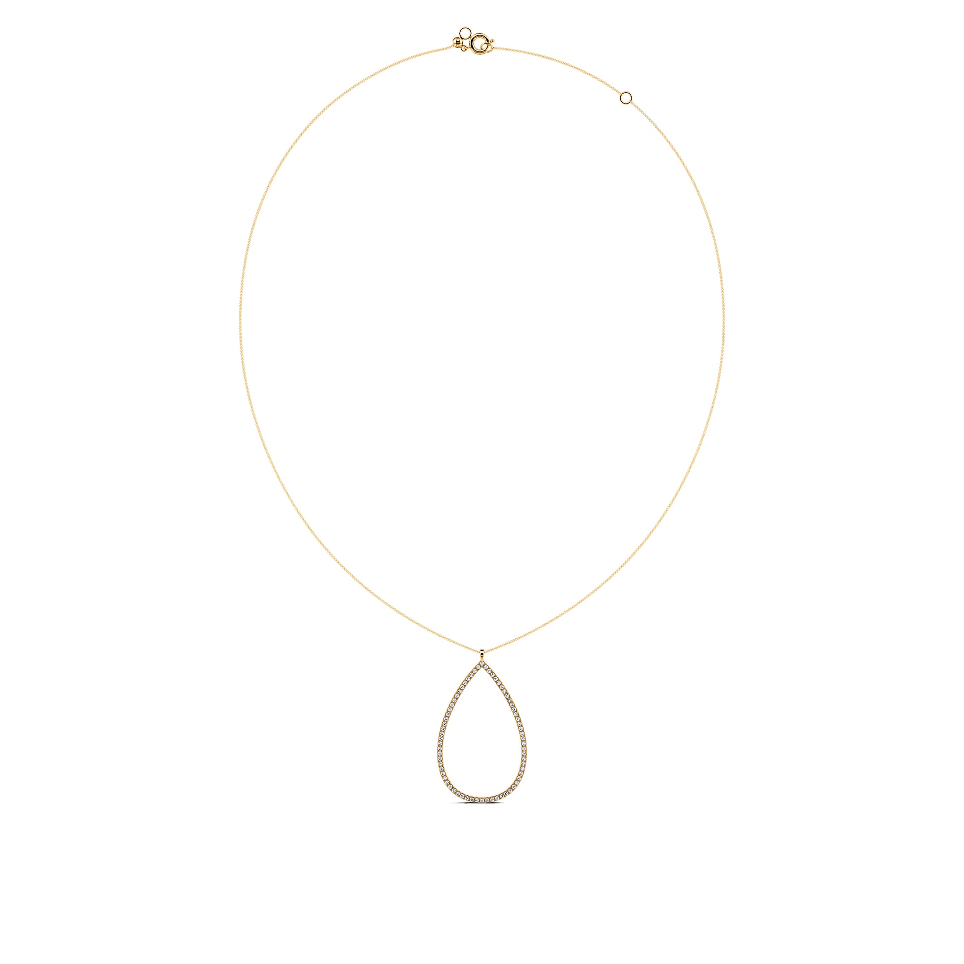 Collier or jaune pendentif poire diamants  Loïs 3