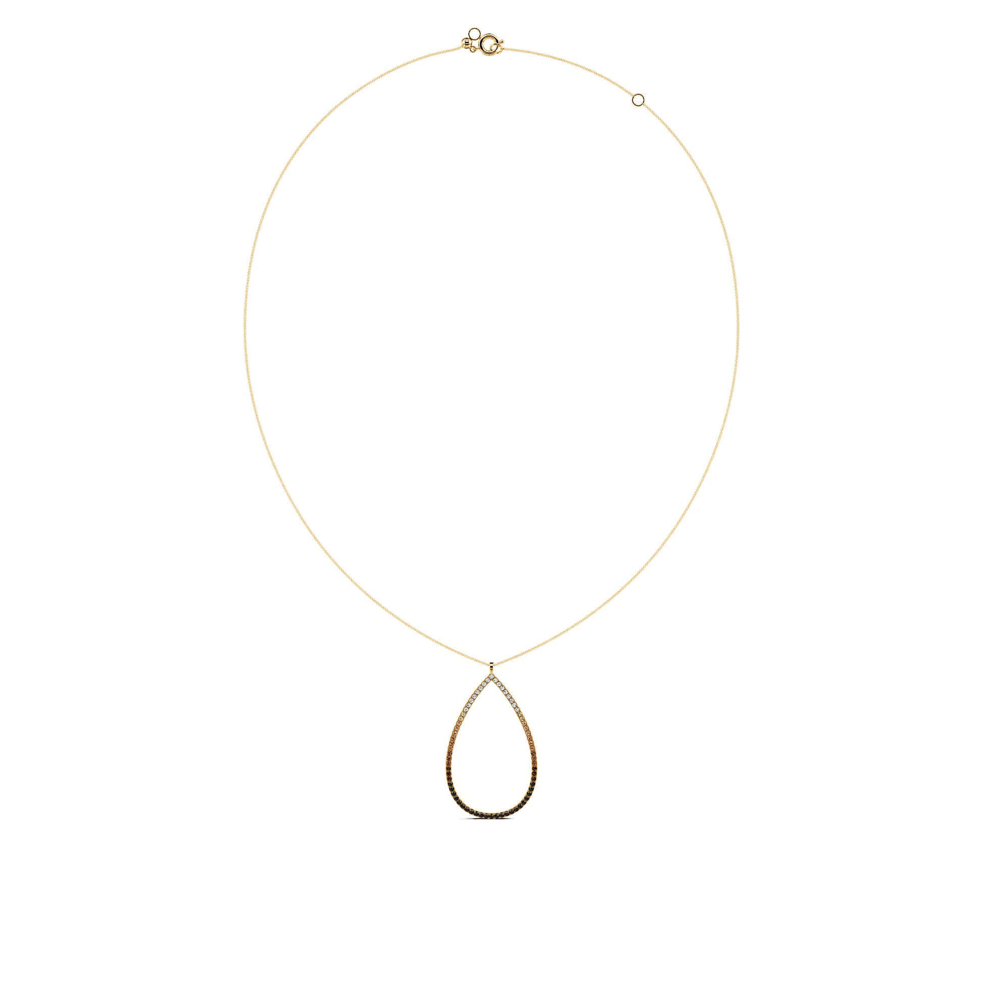 Collier or jaune pendentif poire diamants dégradés  Loïs 3