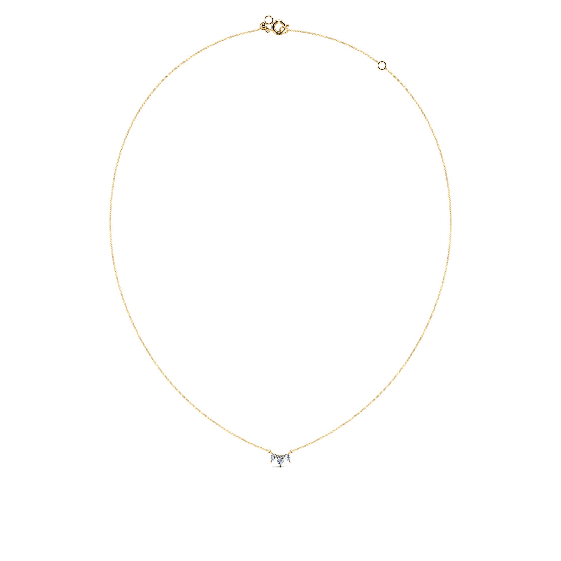 Collier trilogie diamant poire or jaune Shirli 3