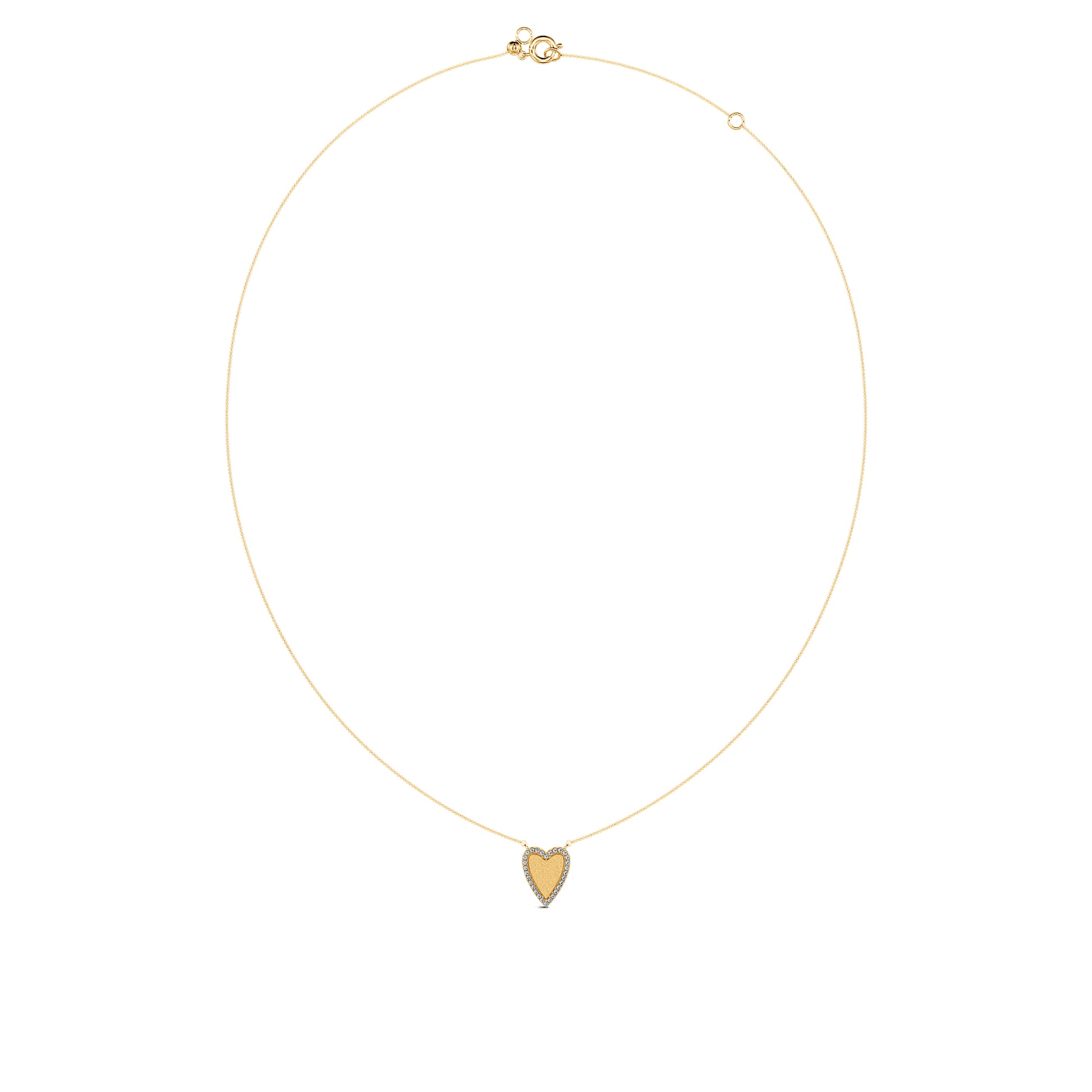 Collier diamant coeur interieur mat or jaune Loy 3