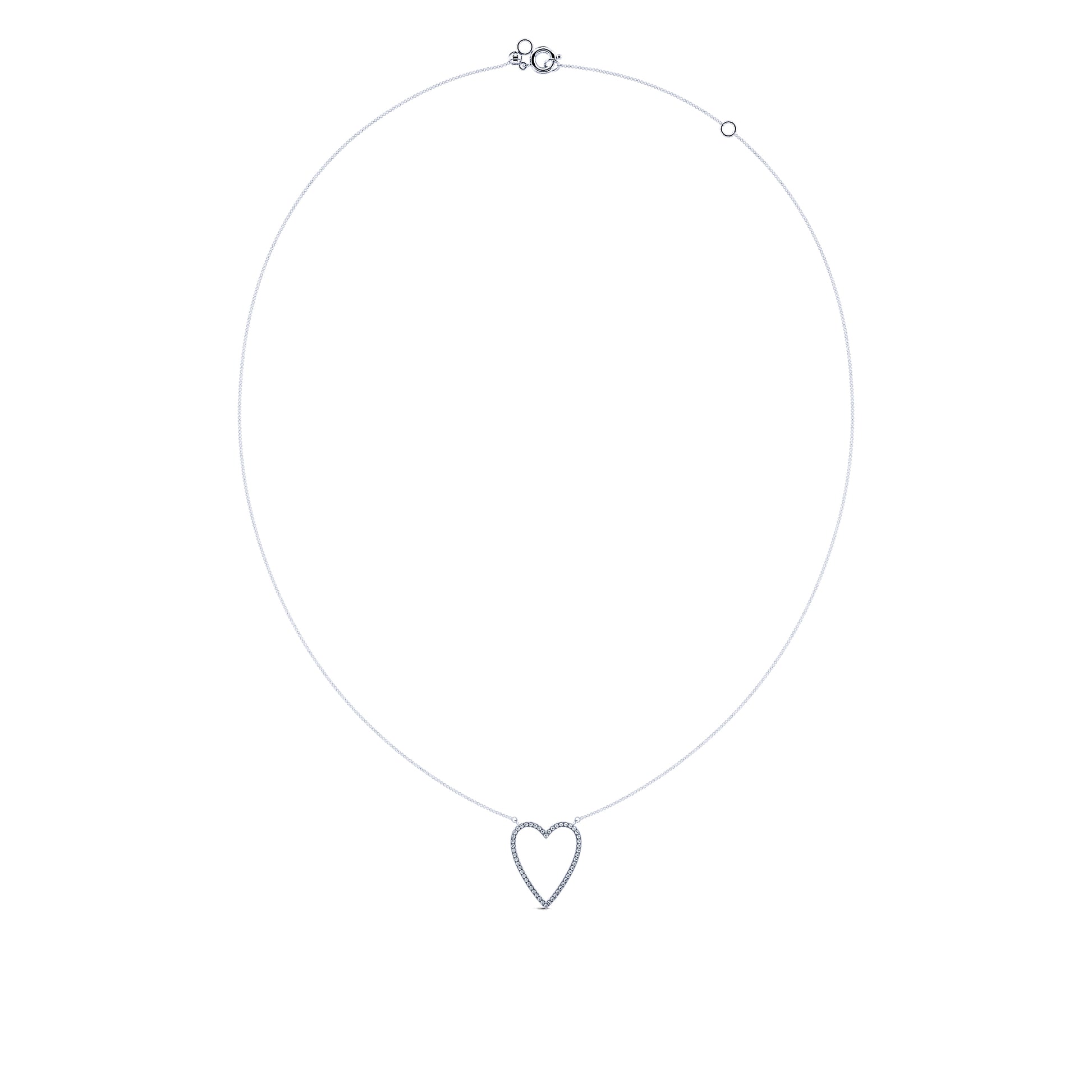 Collier coeur or blanc diamant  Libi 3