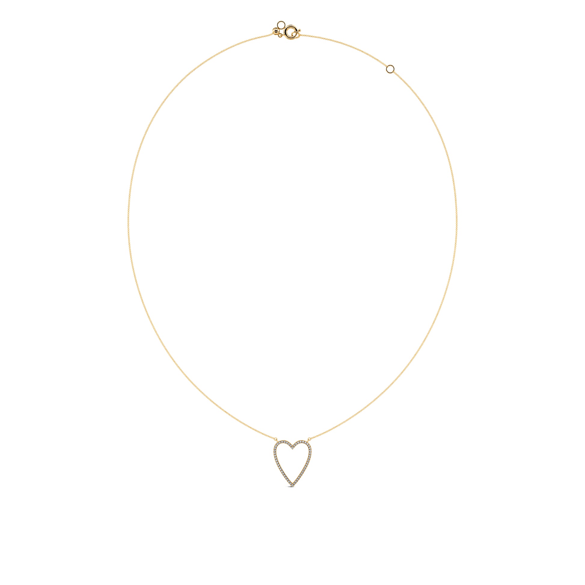 Collier coeur or jaune diamant  Libi 3