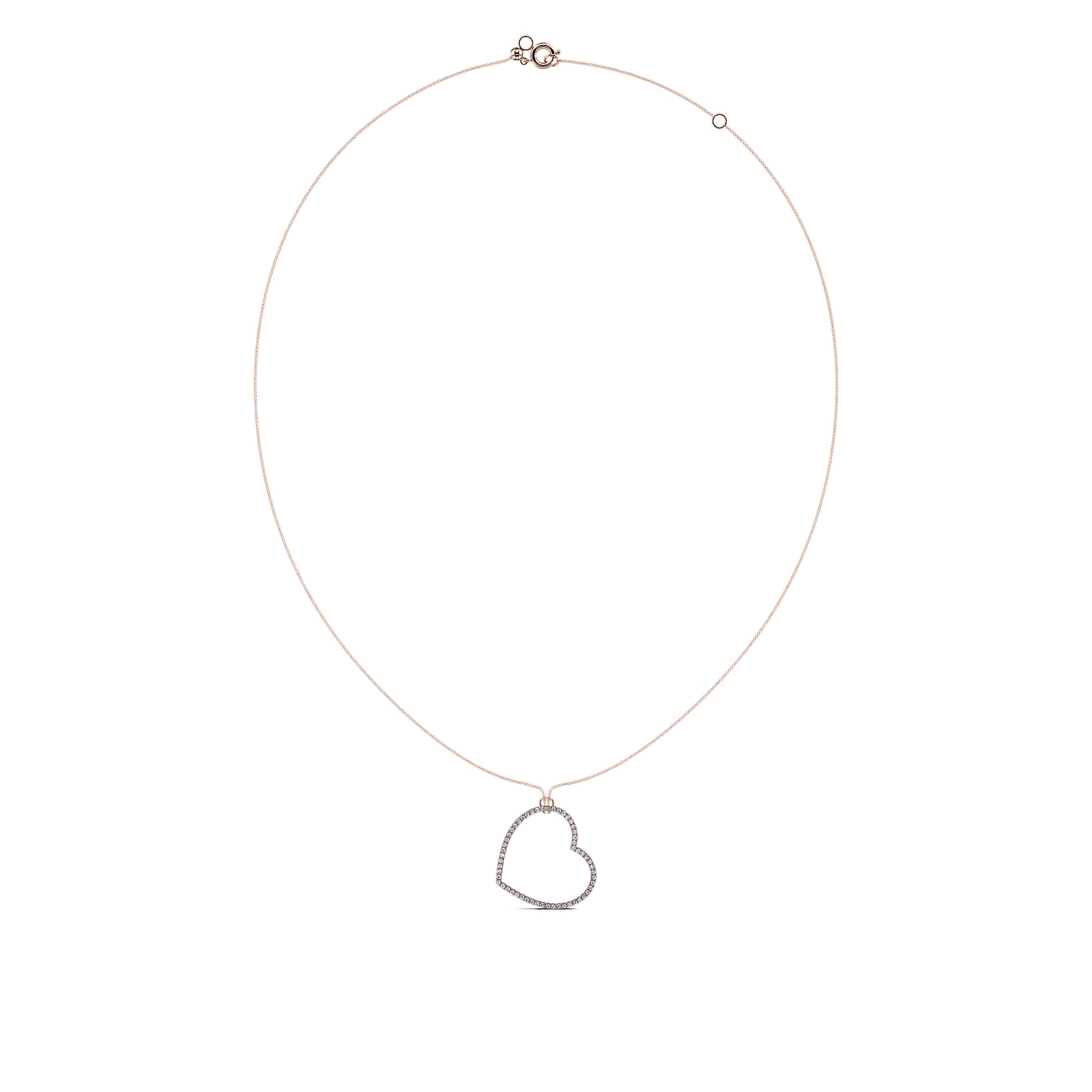 Pendentif coeur suspendu diamant or rose Kiara 3