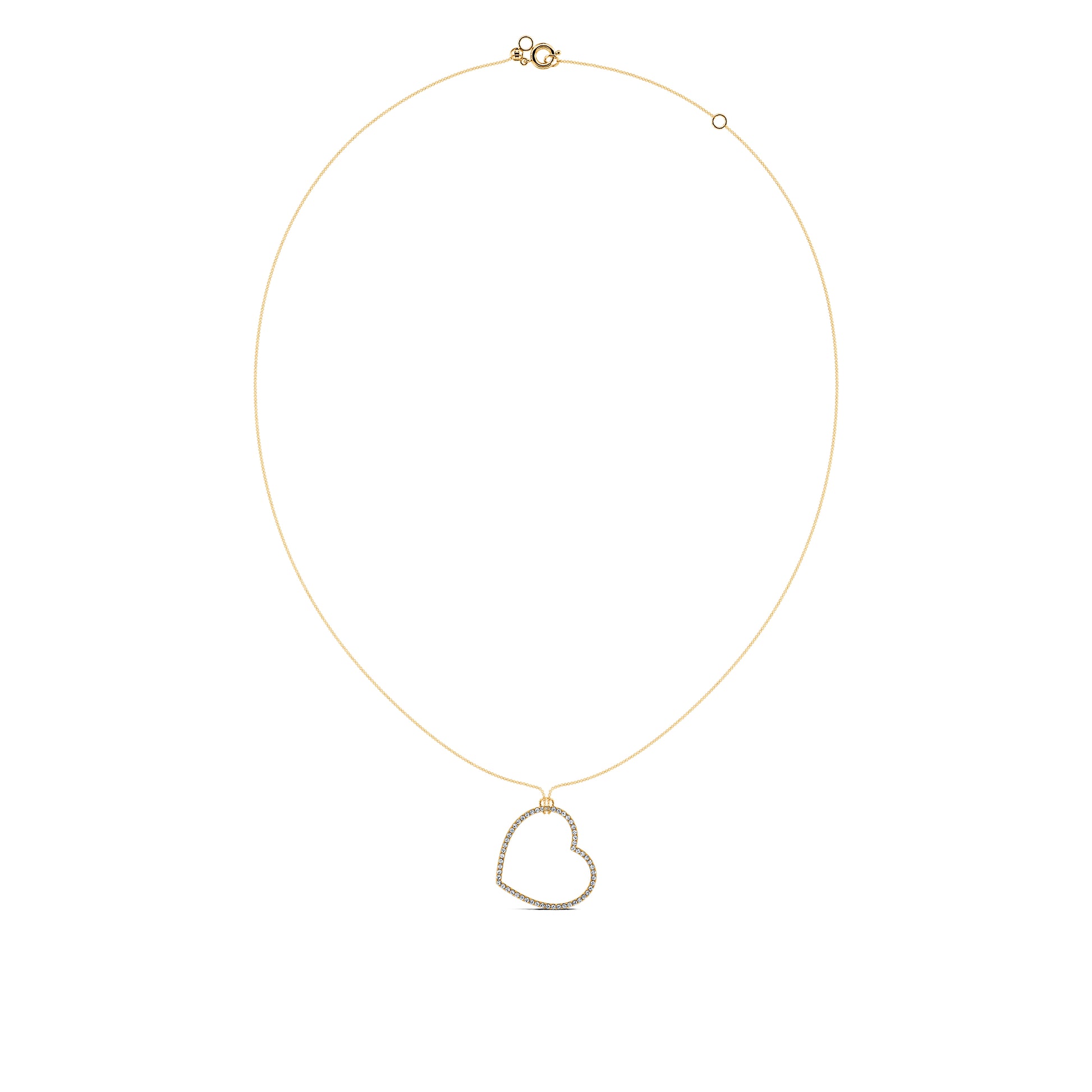 Pendentif coeur suspendu diamant or jaune Kiara 3