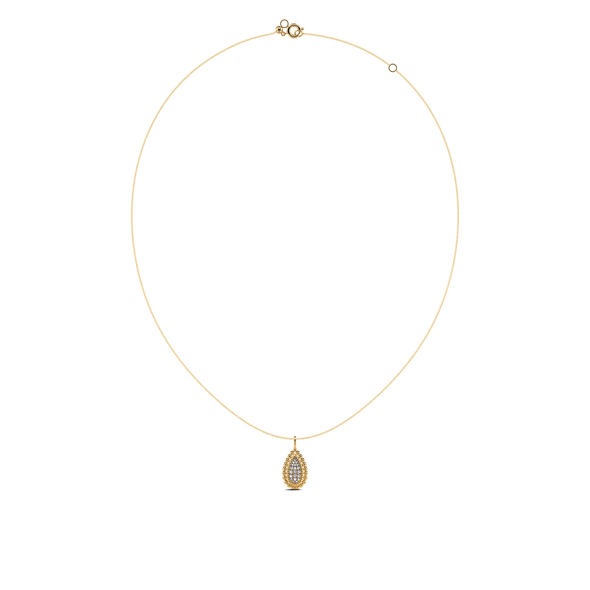 Collier goutte boule et diamant en or jaune Kely 3