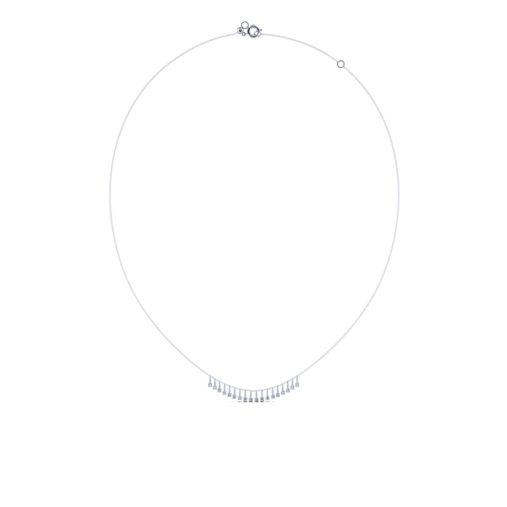 Collier diamants suspendus or blanc Elio 3