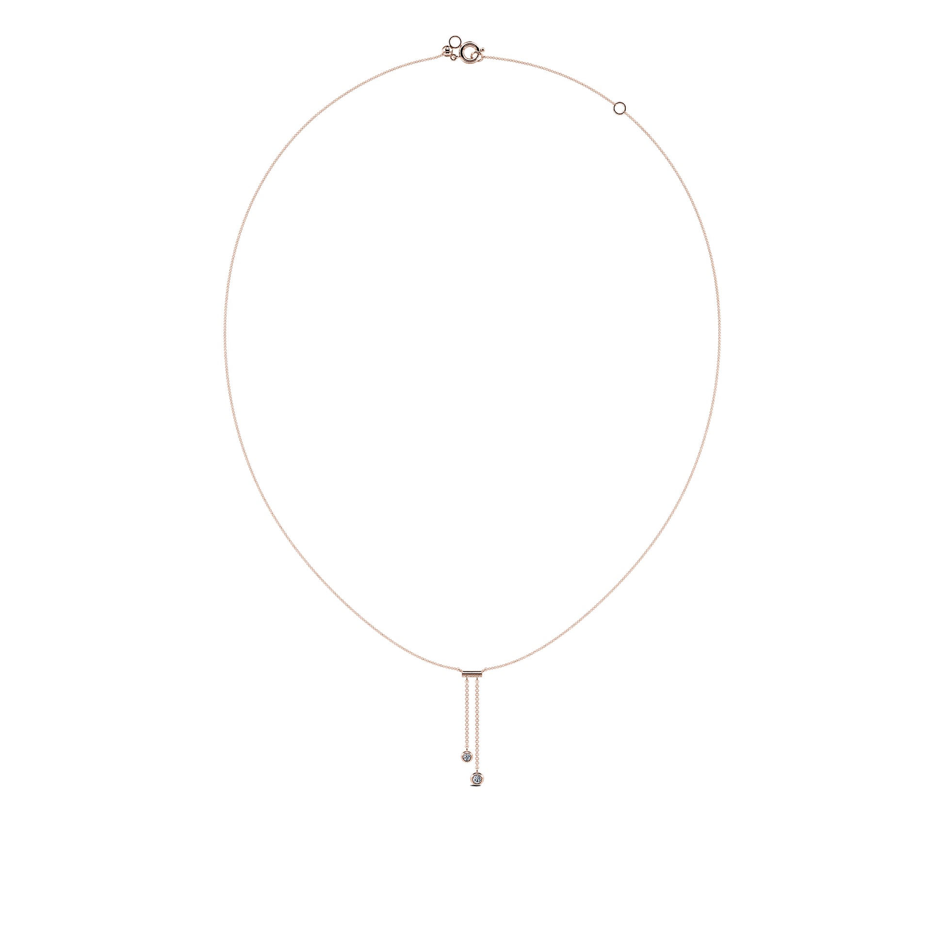 Collier cravate diamants serti clos or rose Pia 3