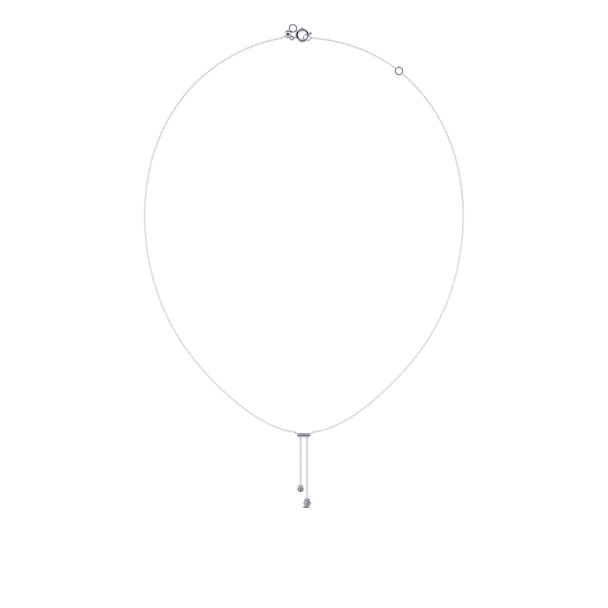 Collier cravate diamants serti clos or blanc Pia 3