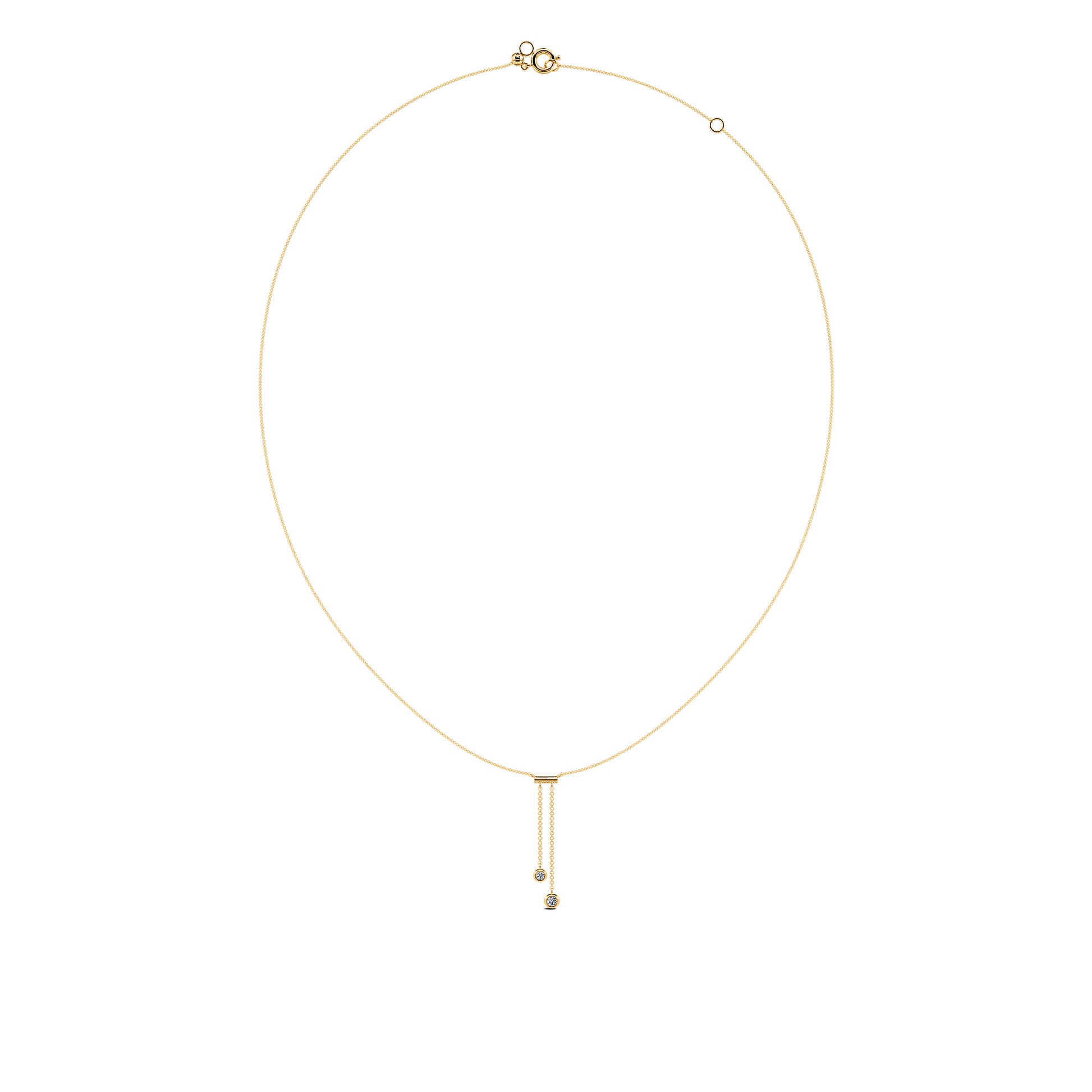 Collier cravate diamants serti clos or jaune Pia 3