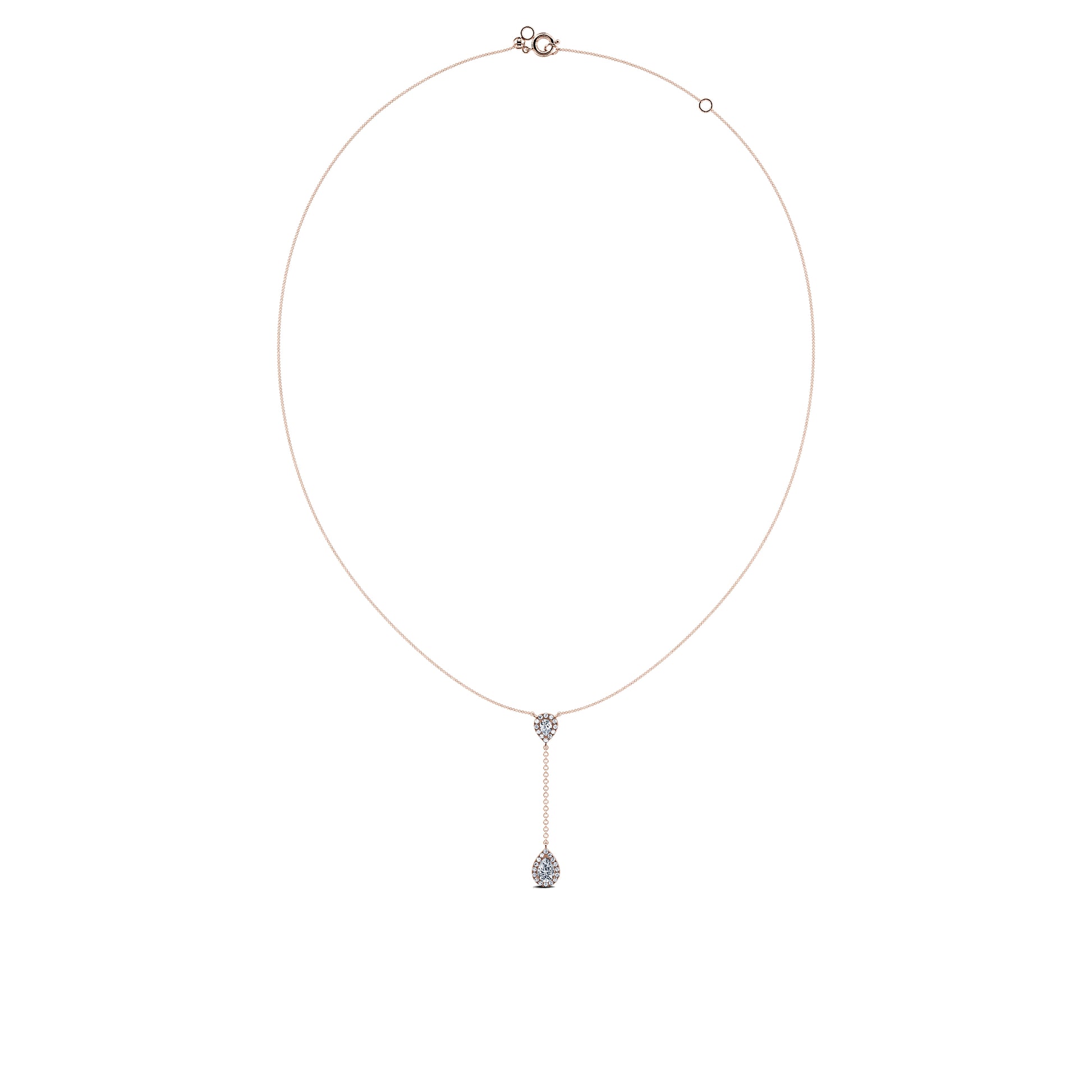 Collier diamant cravate or rose Fina 3