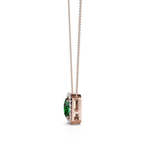 Tessy&nbsp;-&nbsp;Collier or rose diamants et emeraude #2
