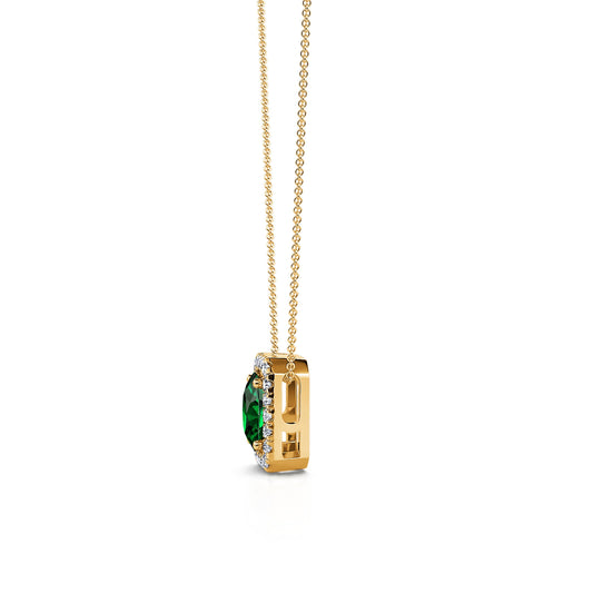 Tessy&nbsp;-&nbsp;Collier or jaune diamants et emeraude #2