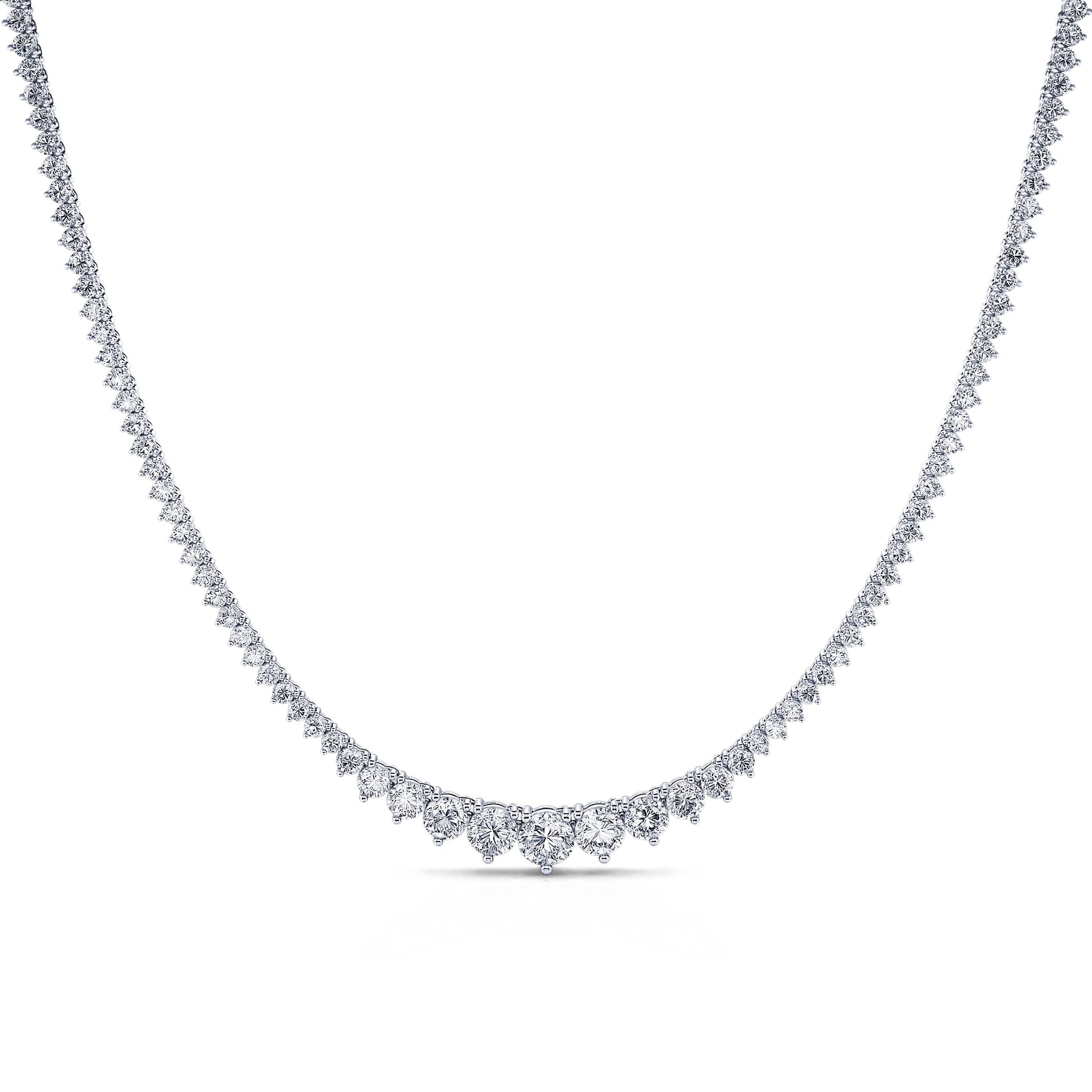 Collier tennis diamant de synthèse platine en dégradé Capri Lab 1