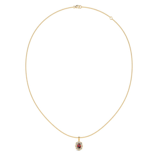 Charlotte - Collier or jaune rubis et halo de diamant #2
