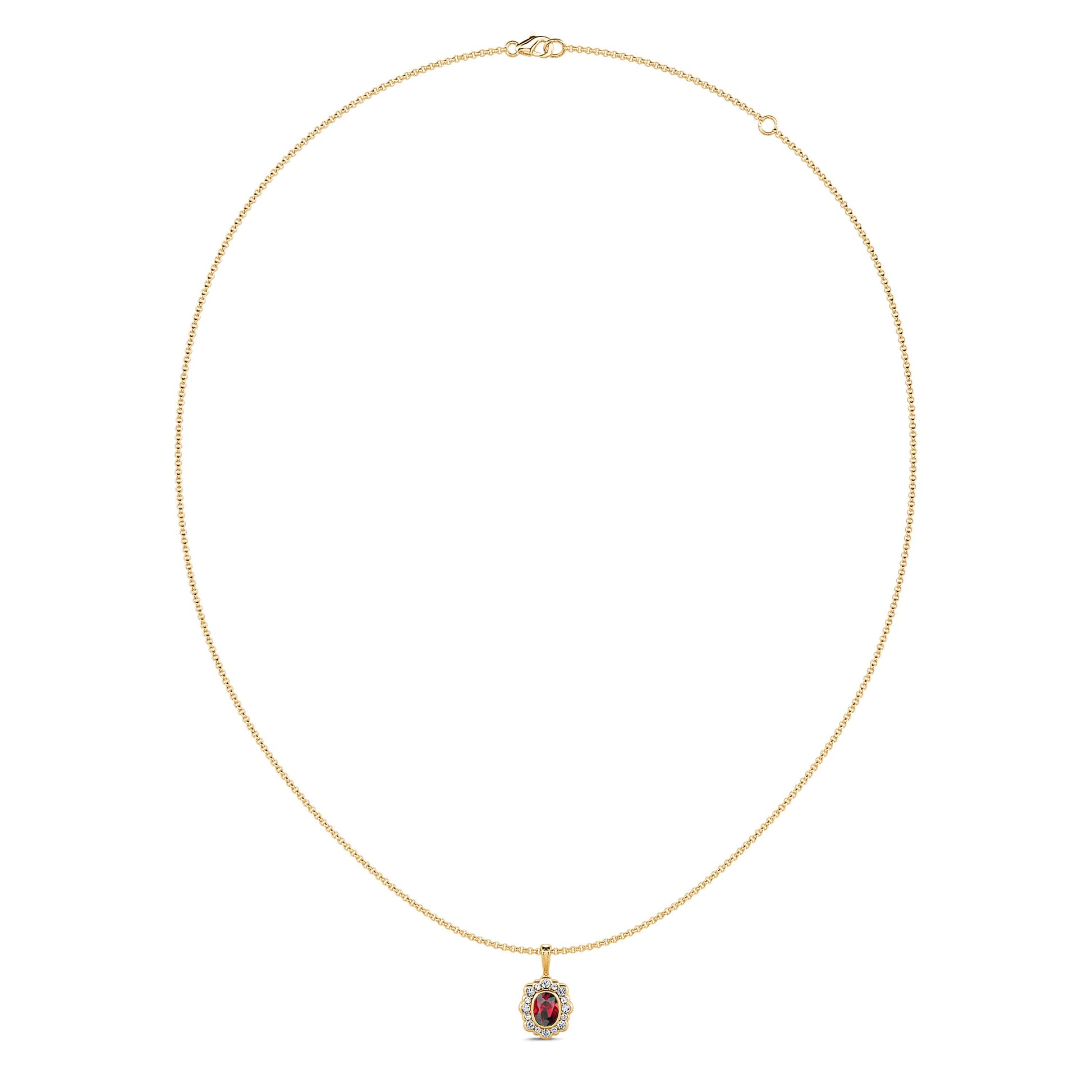 Collier or jaune rubis et halo de diamant Charlotte 2