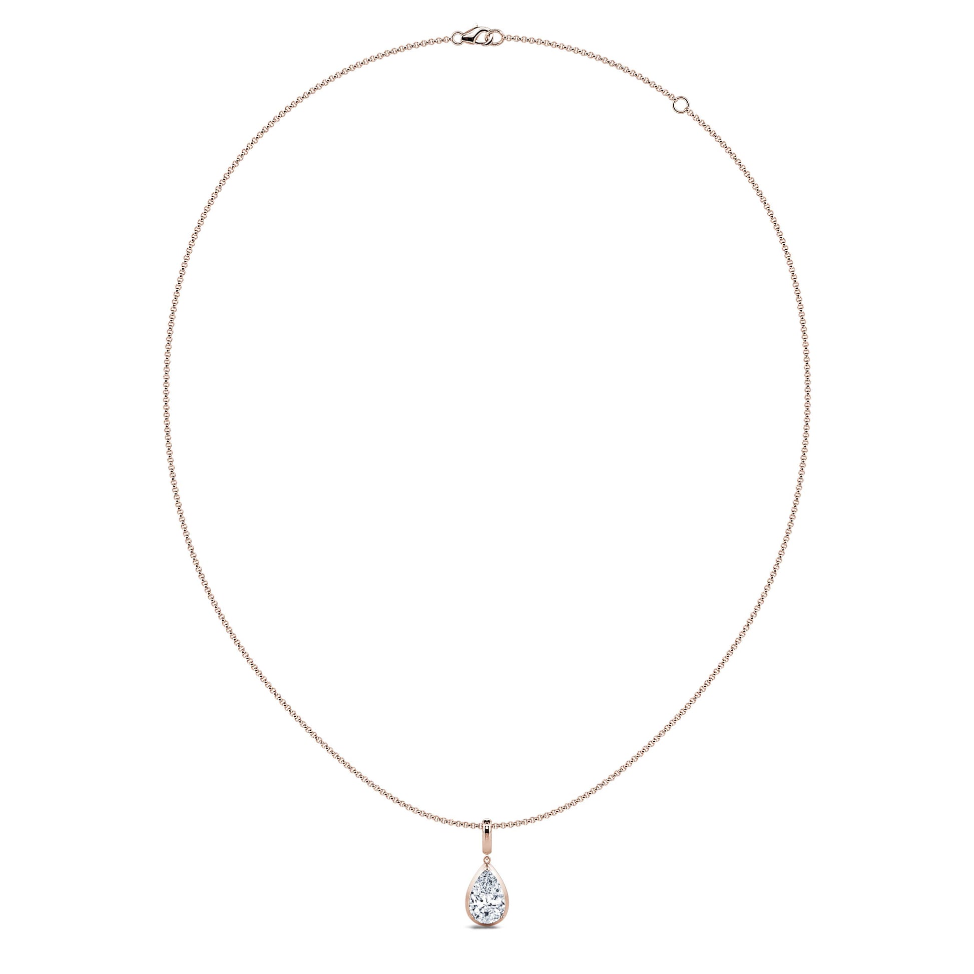 Collier or rose diamant de synthèse poire Eliana Lab 2