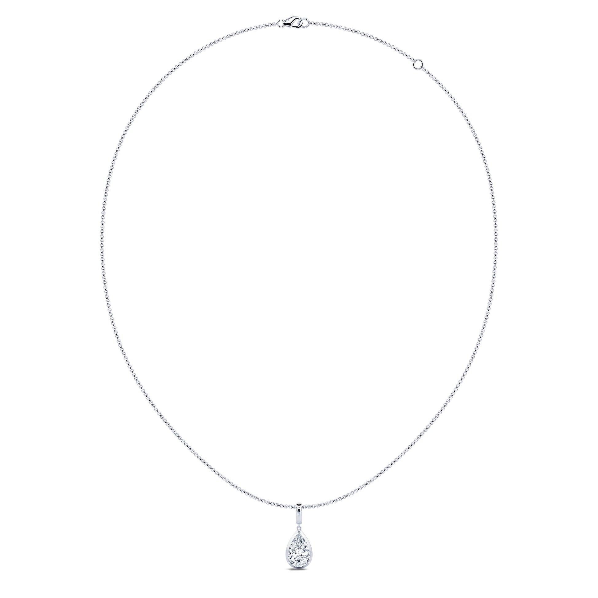 Collier or blanc diamant de synthèse poire Eliana Lab 2