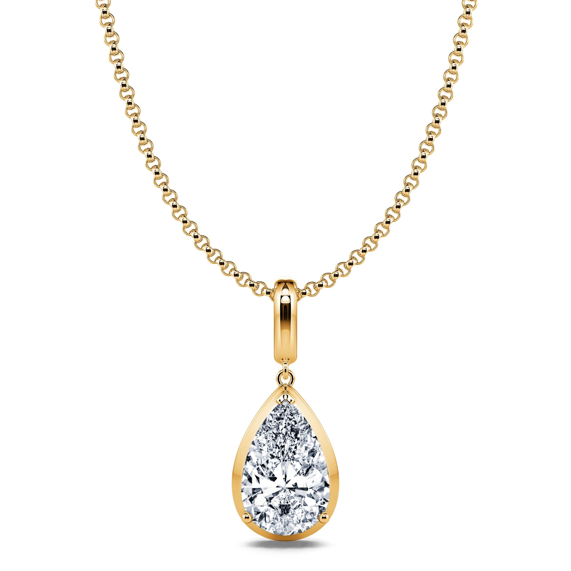 Collier or jaune diamant de synthèse poire Eliana Lab 1