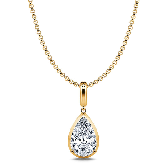 Eliana Lab&nbsp;-&nbsp;Collier or jaune diamant de synthèse poire #1