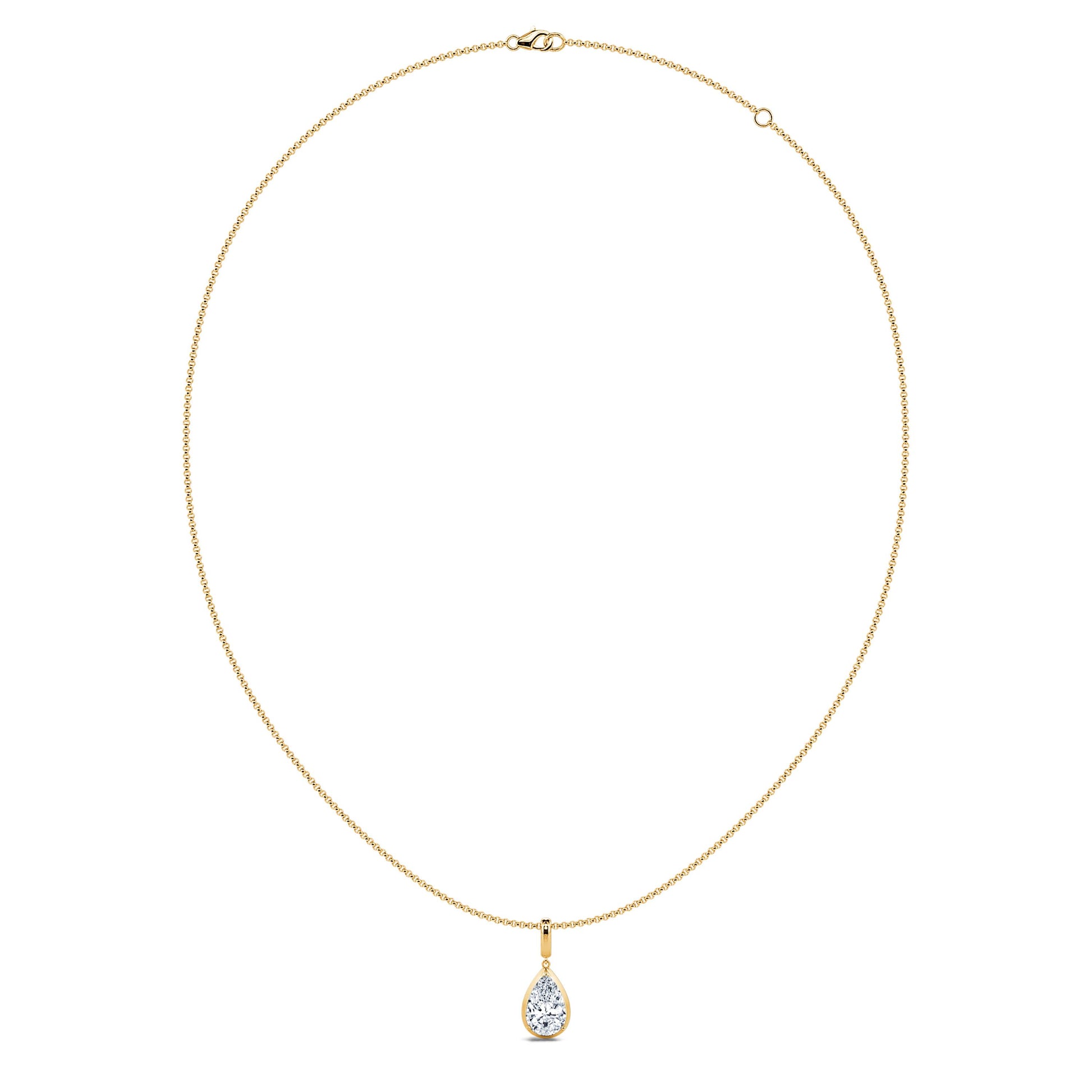 Collier or jaune diamant de synthèse poire Eliana Lab 2