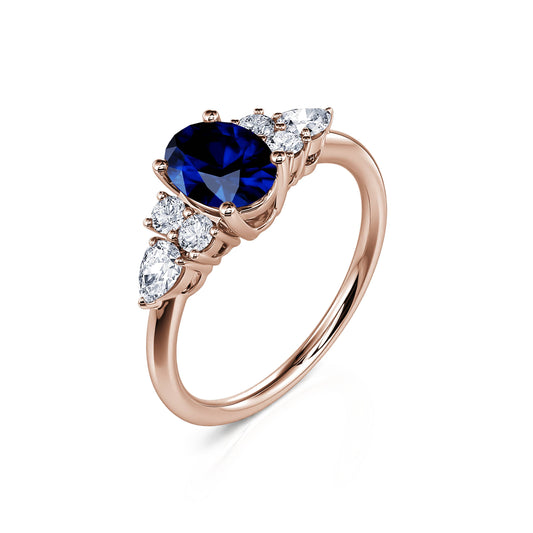 Romaine Saphir&nbsp;-&nbsp;Bague de fiançailles or rose diamants et saphir #2
