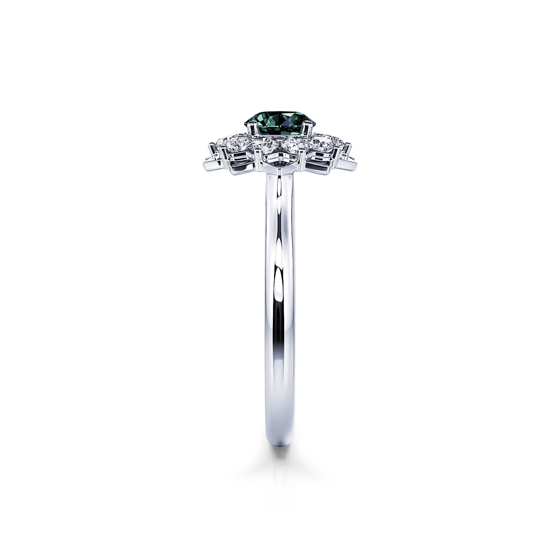 Bague marguerite saphir vert & diamants Colombine Saphir Vert 3