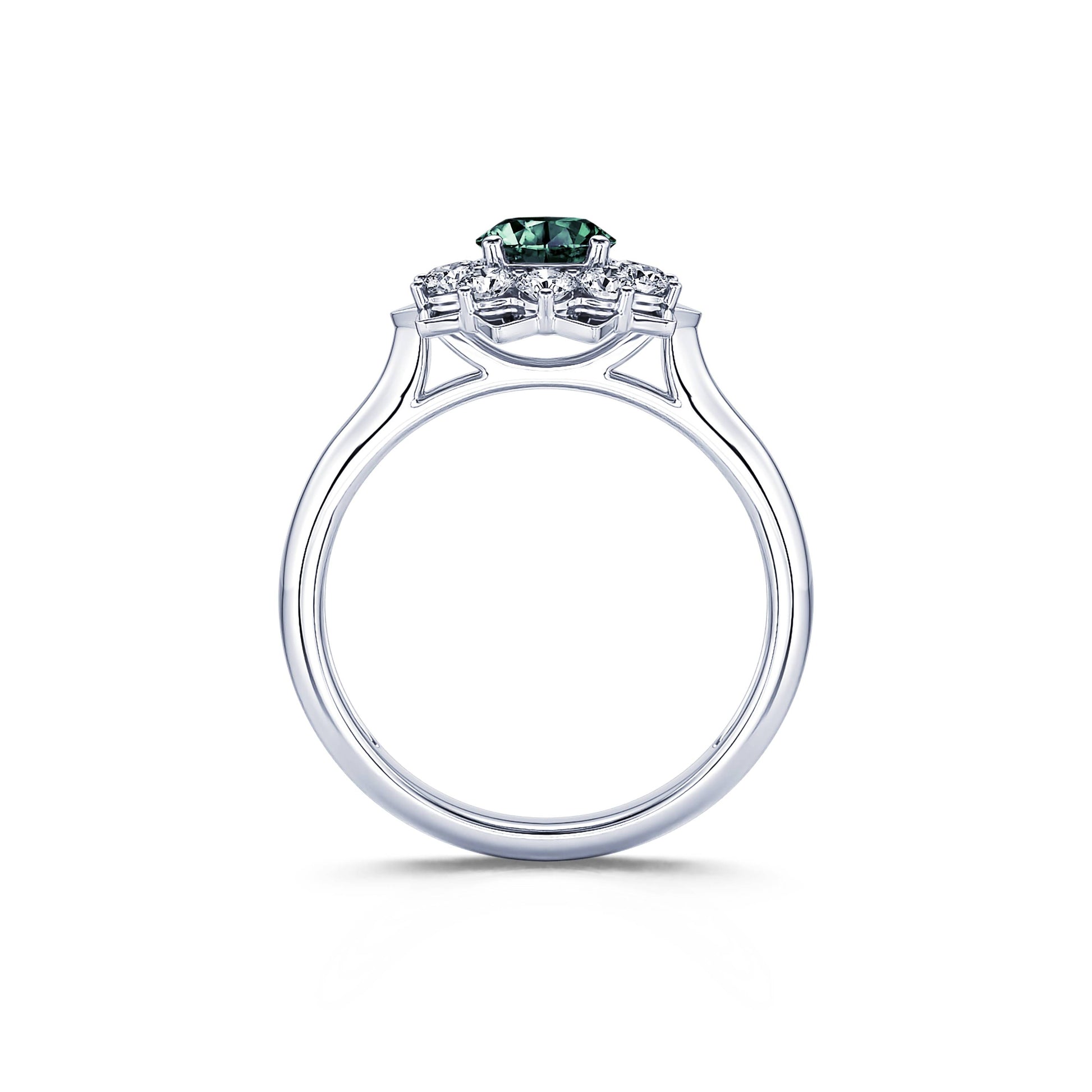 Bague marguerite saphir vert & diamants Colombine Saphir Vert 4