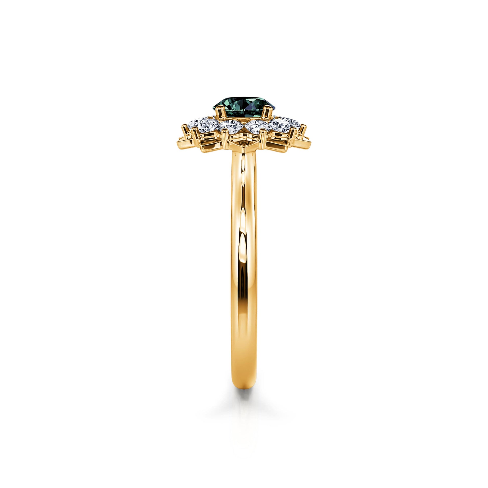 Bague marguerite saphir vert & diamants Colombine Saphir Vert 3