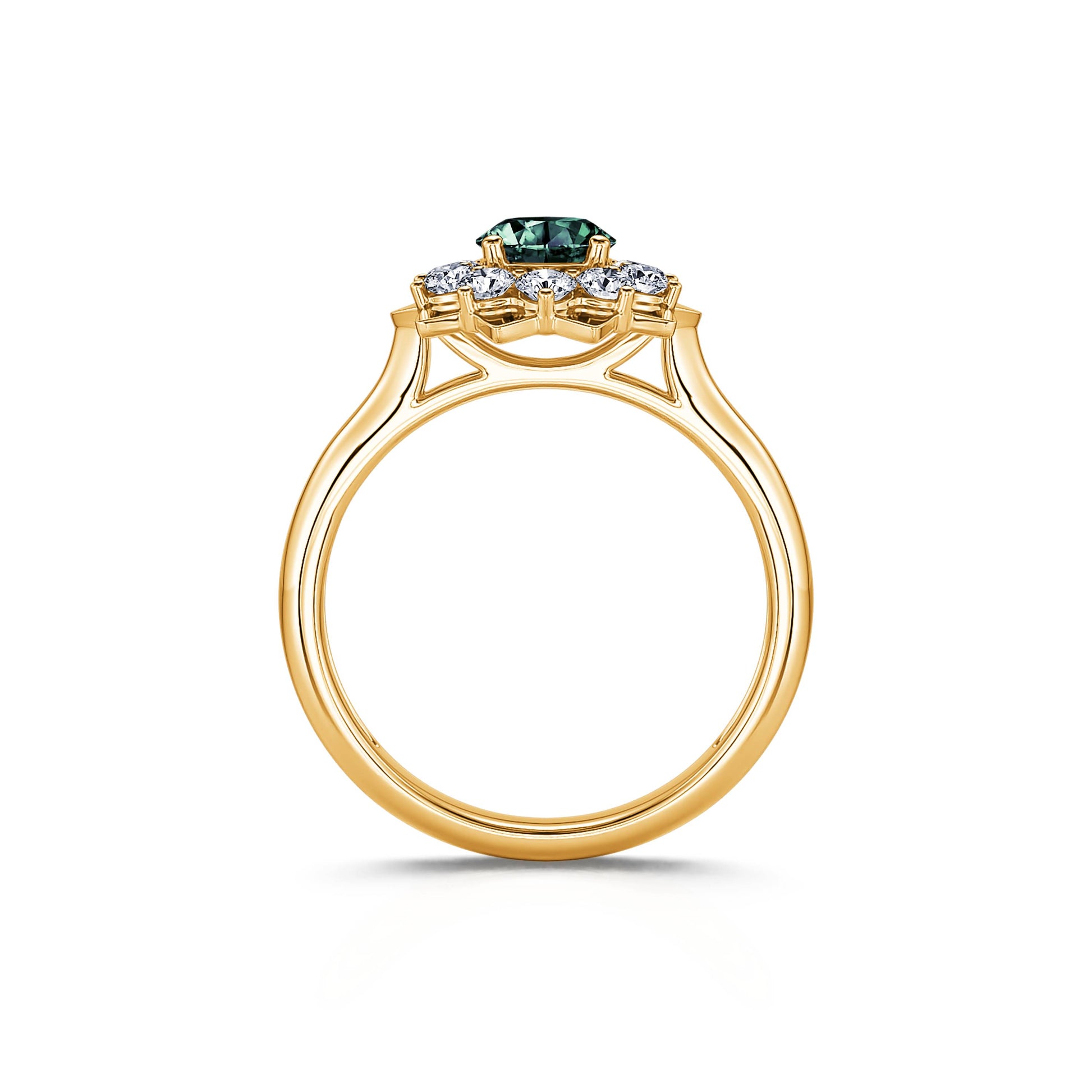 Bague marguerite saphir vert & diamants Colombine Saphir Vert 4