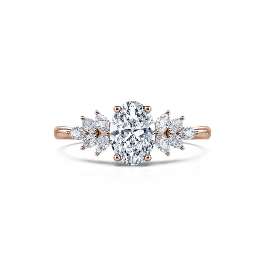 Loly Lab&nbsp;-&nbsp;Bague de fiançailles or rose diamant de synthèse #1