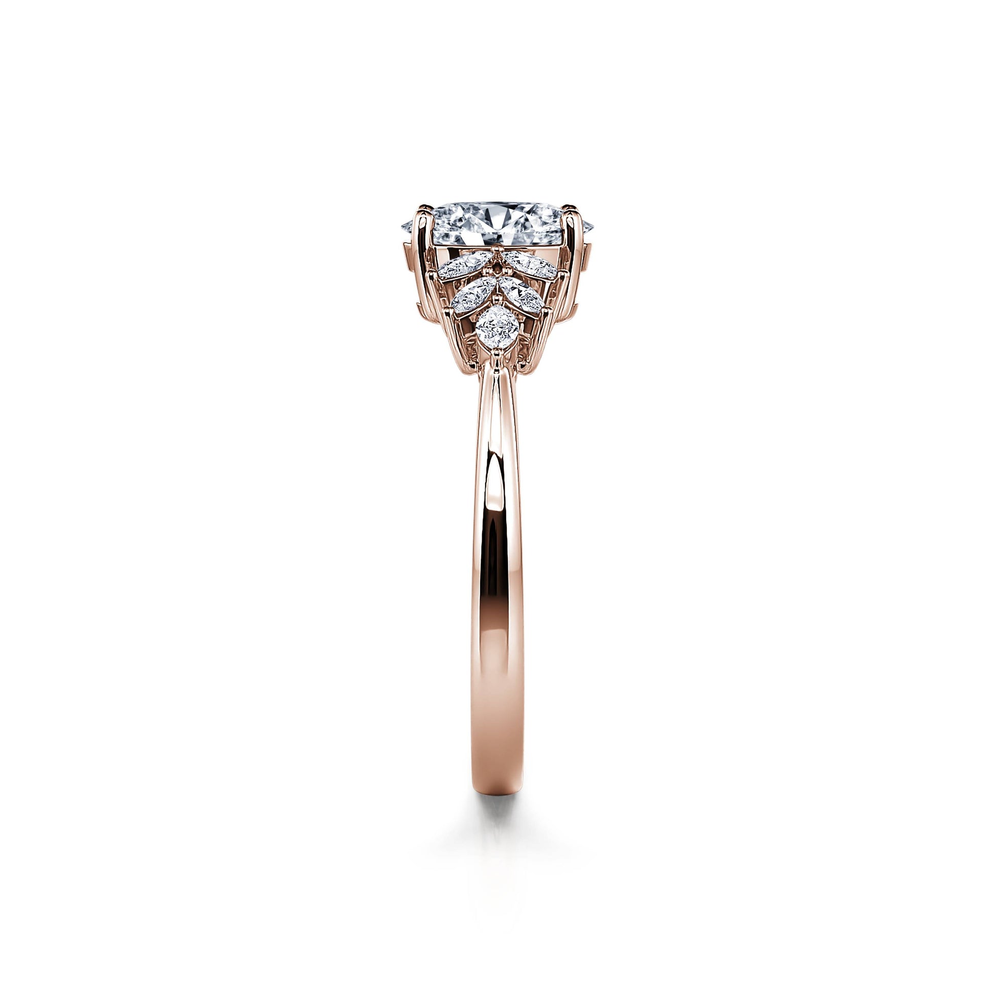 Bague de fiançailles or rose diamant Loly 4