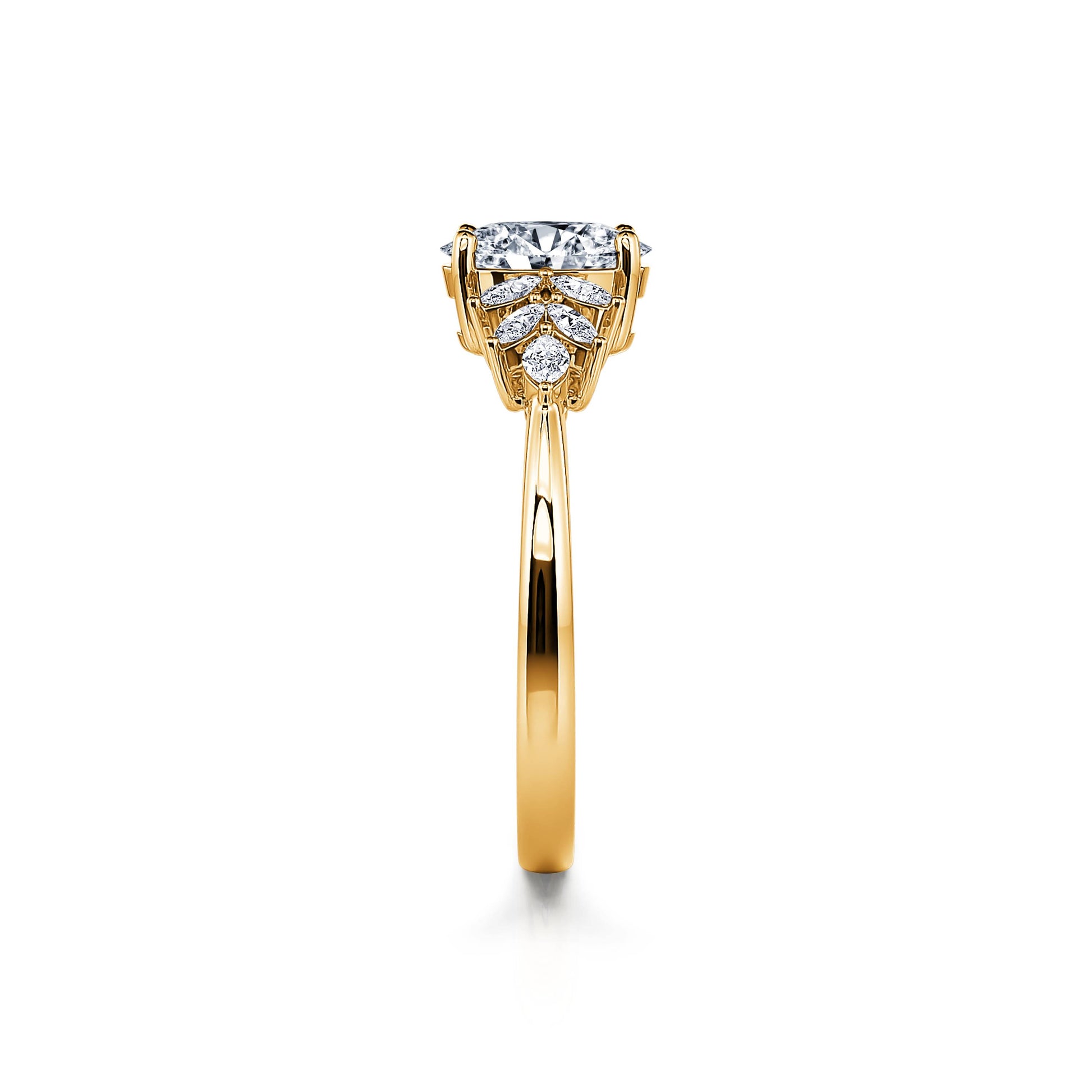 Bague de fiançailles or jaune diamant Loly 3