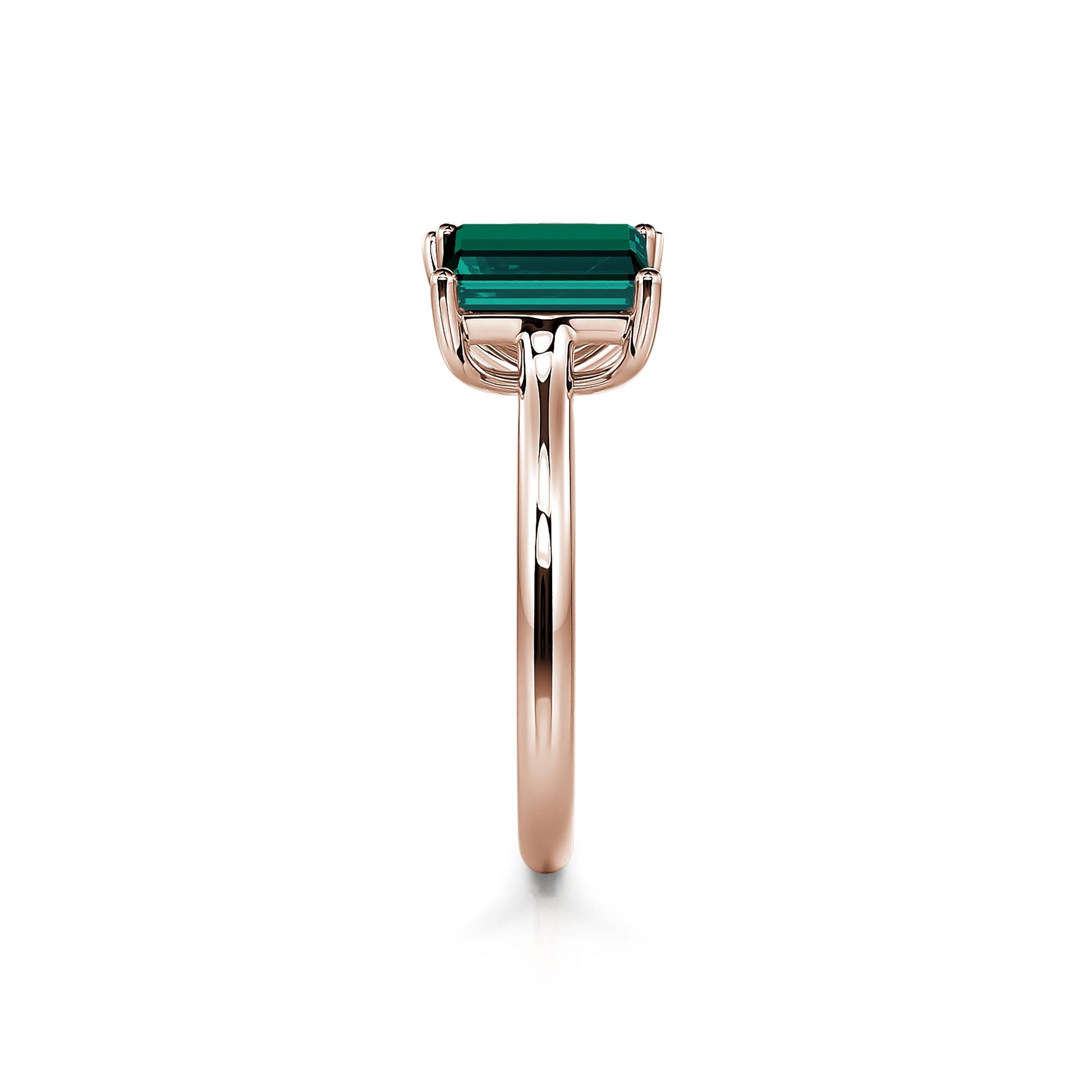 Bague Toi & Moi Diamant de synthèse poire et Tourmaline verte émeraude en or rose Nova Tourmaline Verte 3