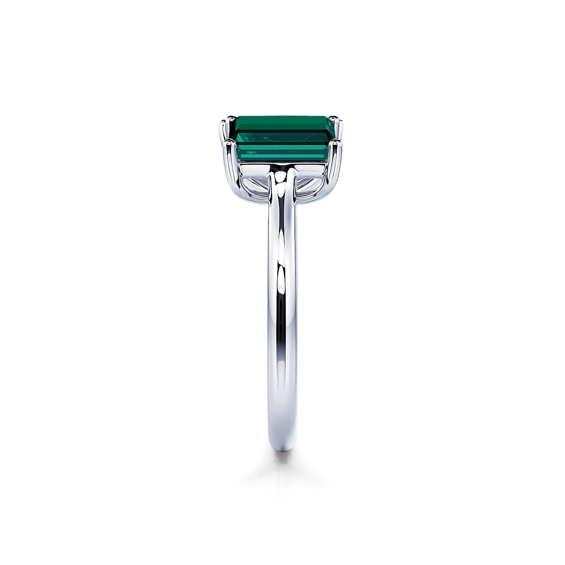 Bague Toi & Moi diamant de synthèse poire et Tourmaline verte émeraude en Platine Nova Tourmaline Verte 3