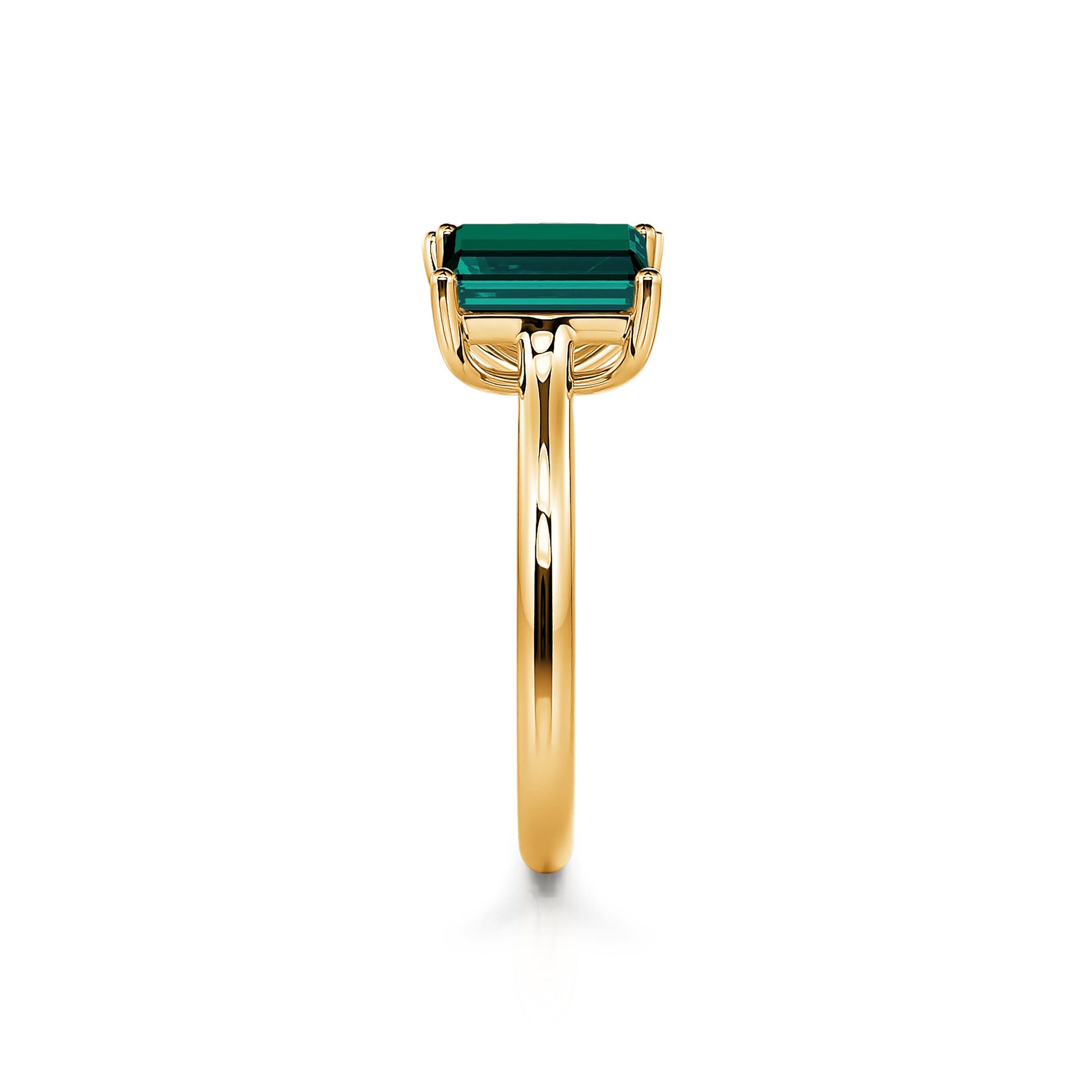Bague Toi & Moi Diamant de synthèse poire et Tourmaline verte émeraude en or jaune Nova Tourmaline Verte 3